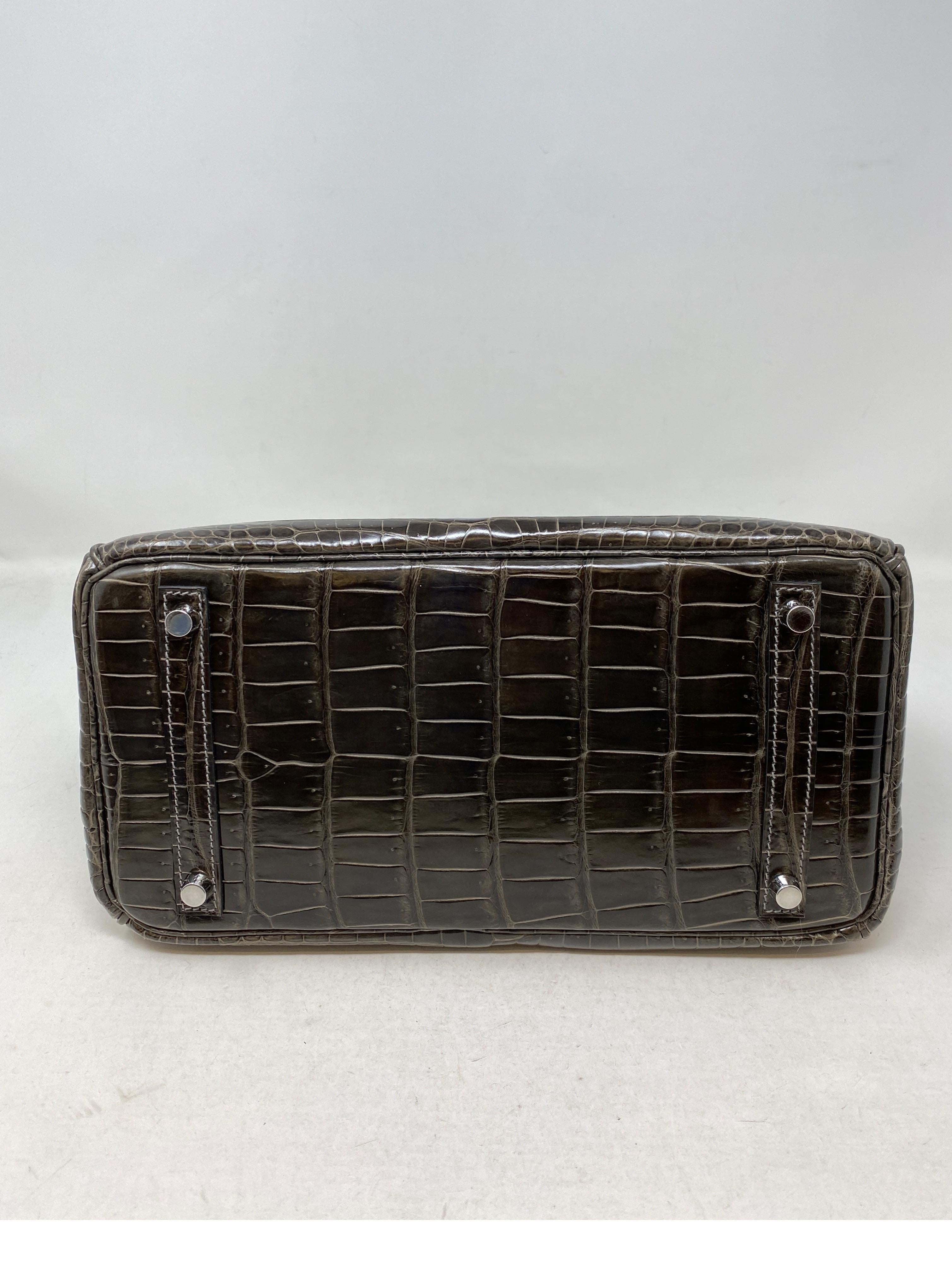 Hermes Gris Fonce Crocodile Birkin 30 Bag 2
