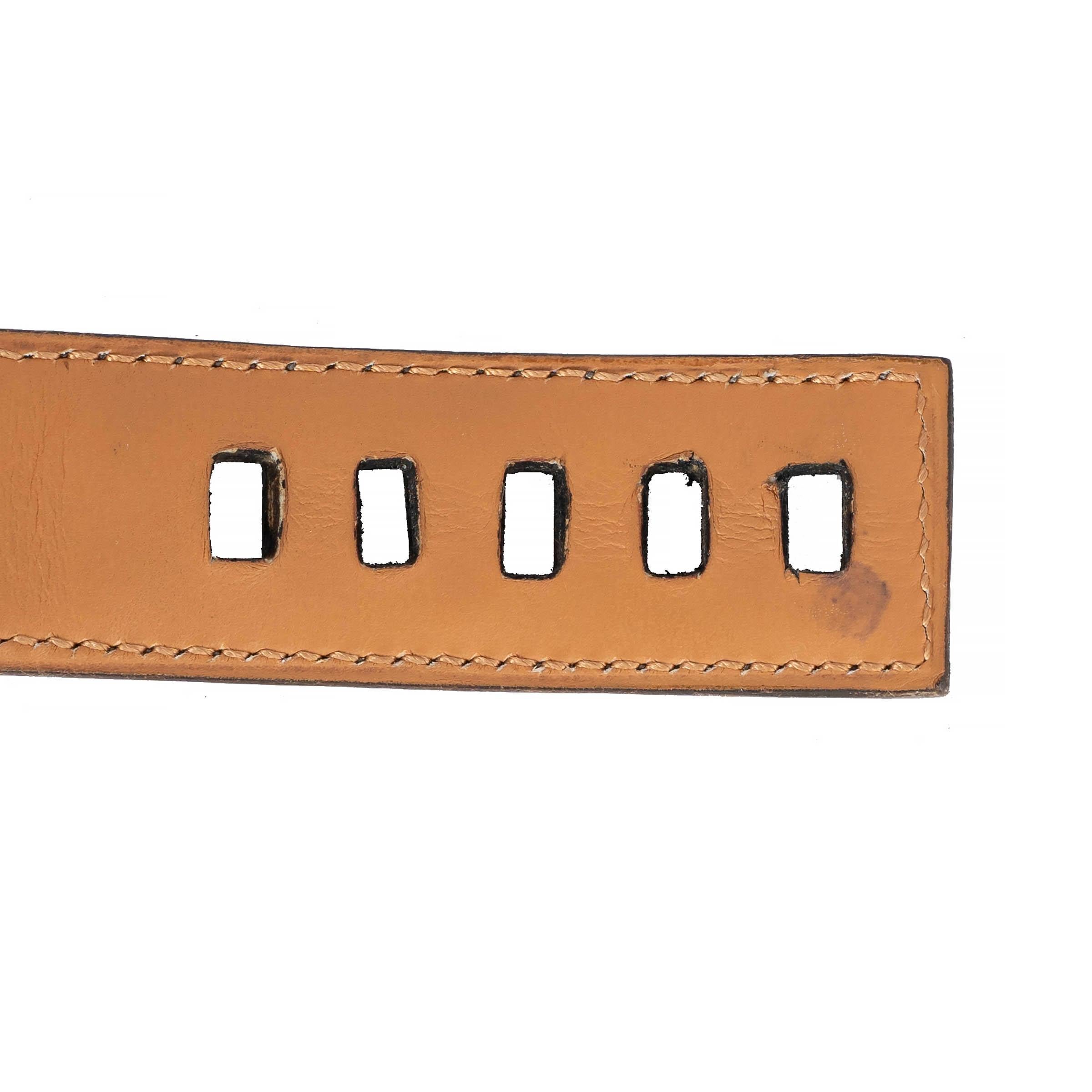HERMES Gris Fonce grey Box leather TOUAREG COLLIER DE CHIEN 24mm Belt 75 For Sale 3