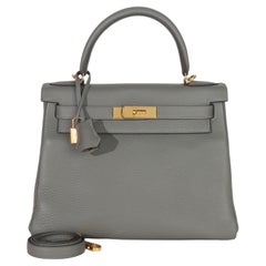 Hermès Gris Meyer Clemence Kelly 28 GHW