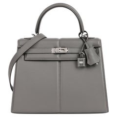 Hermès Gris Meyer Swift Leather Padded Kelly 25cm Sellier
