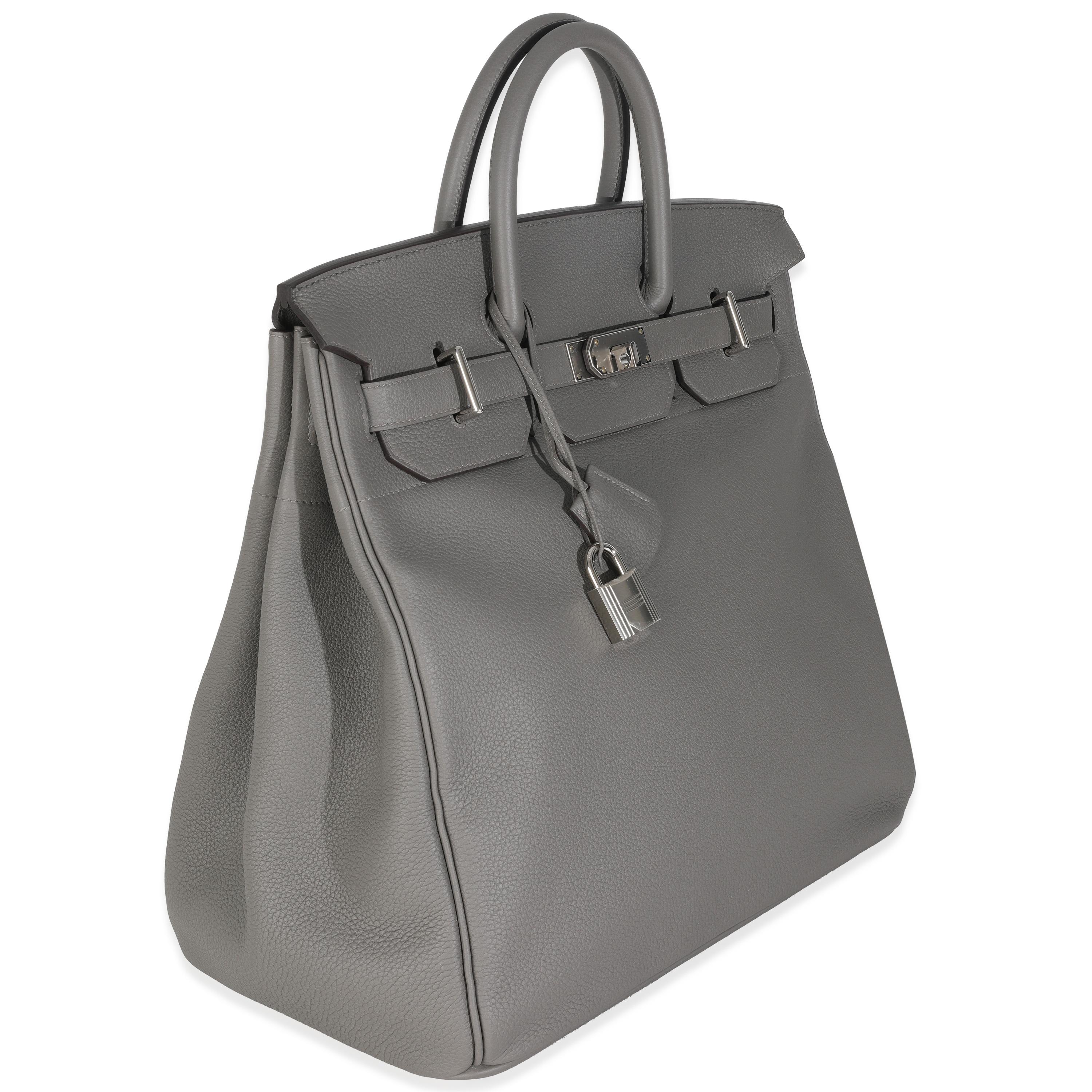 Hermès Gris Meyer Togo Birkin HAC 40 PHW In Excellent Condition For Sale In New York, NY
