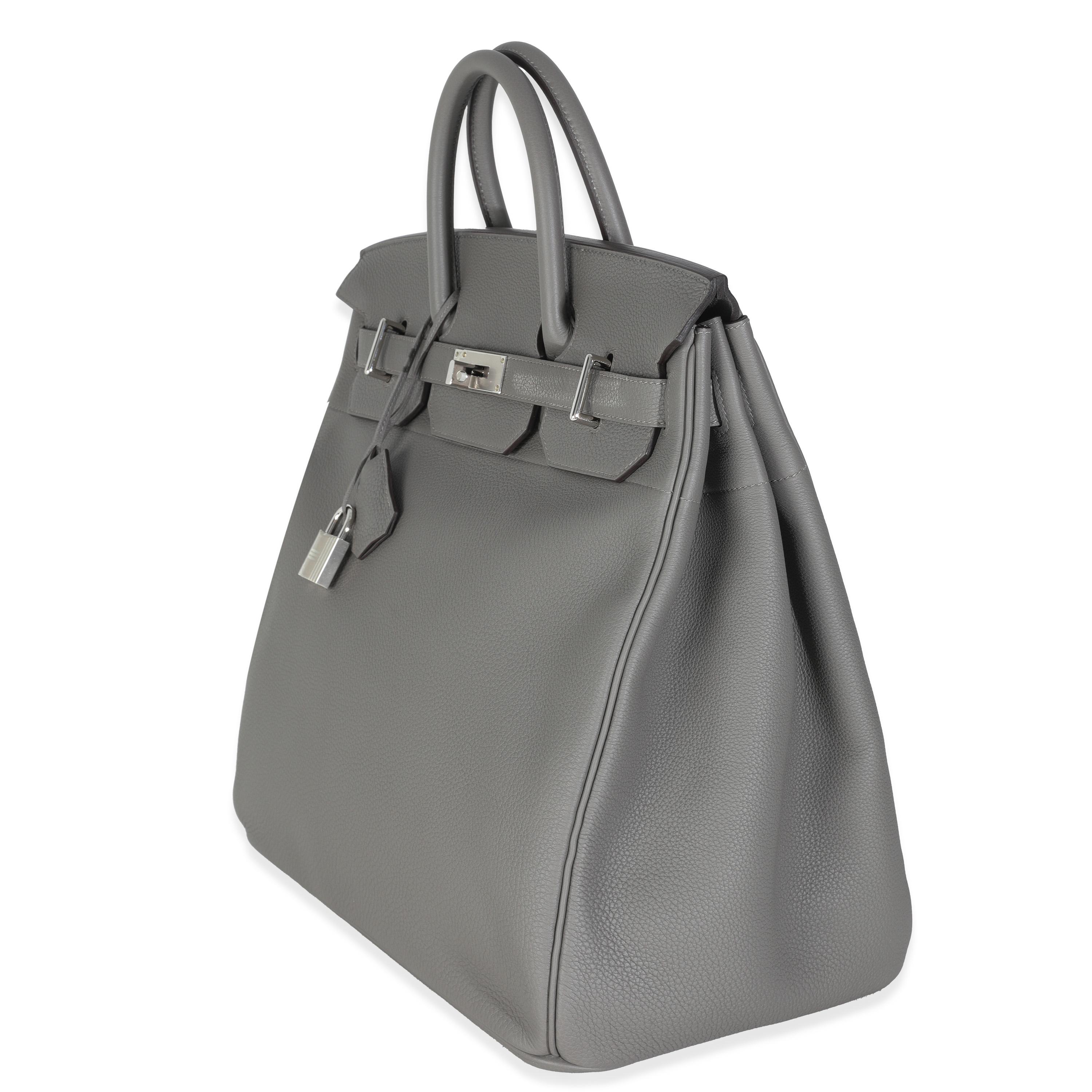 Women's or Men's Hermès Gris Meyer Togo Birkin HAC 40 PHW For Sale