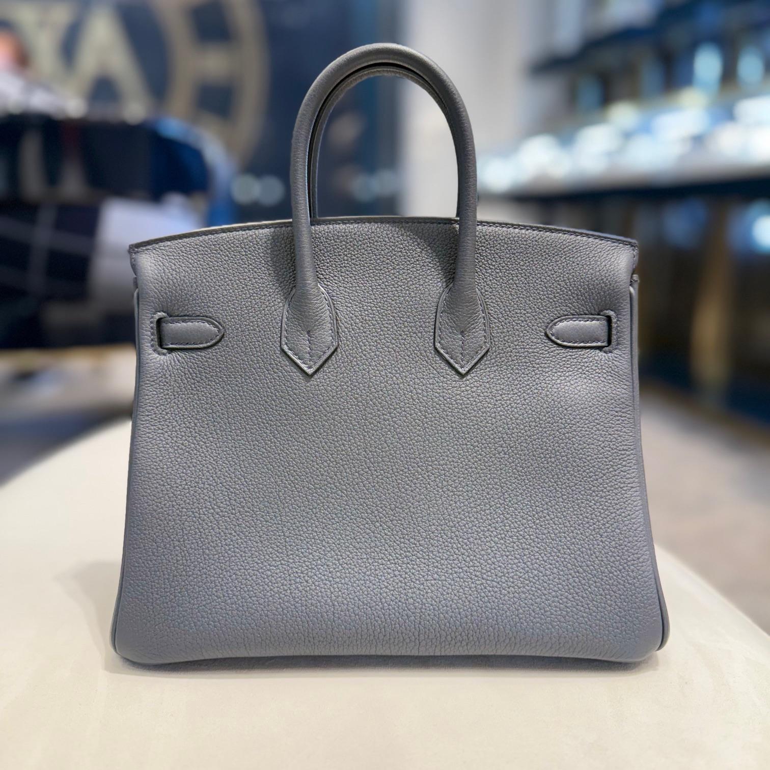 Gray Hermès Gris Misty Birkin 25 Togo Palladium Hardware
