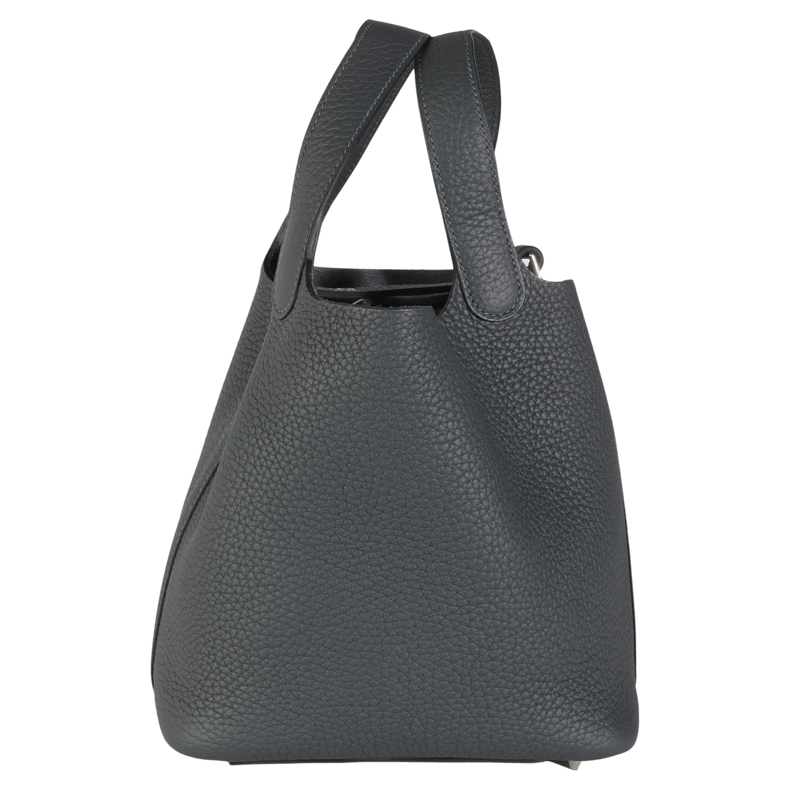 Hermès Gris Misty Clemence Picotin Lock 18 PHW im Angebot