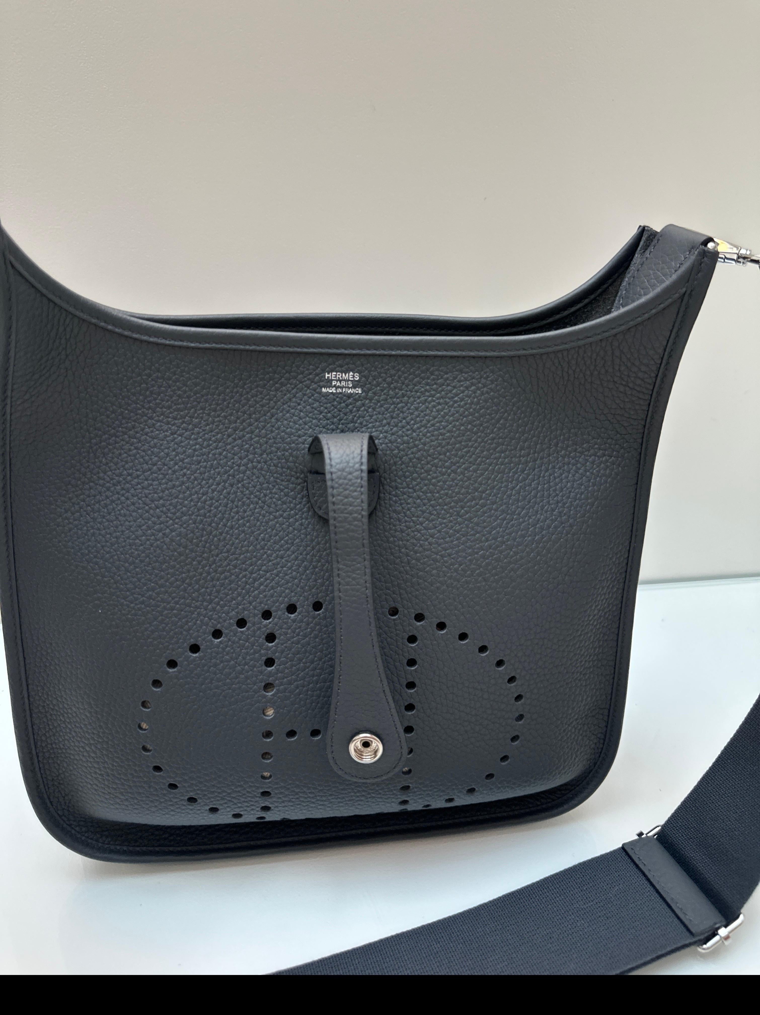 Hermes Gris Misty Evelyne PM Bag For Sale 8
