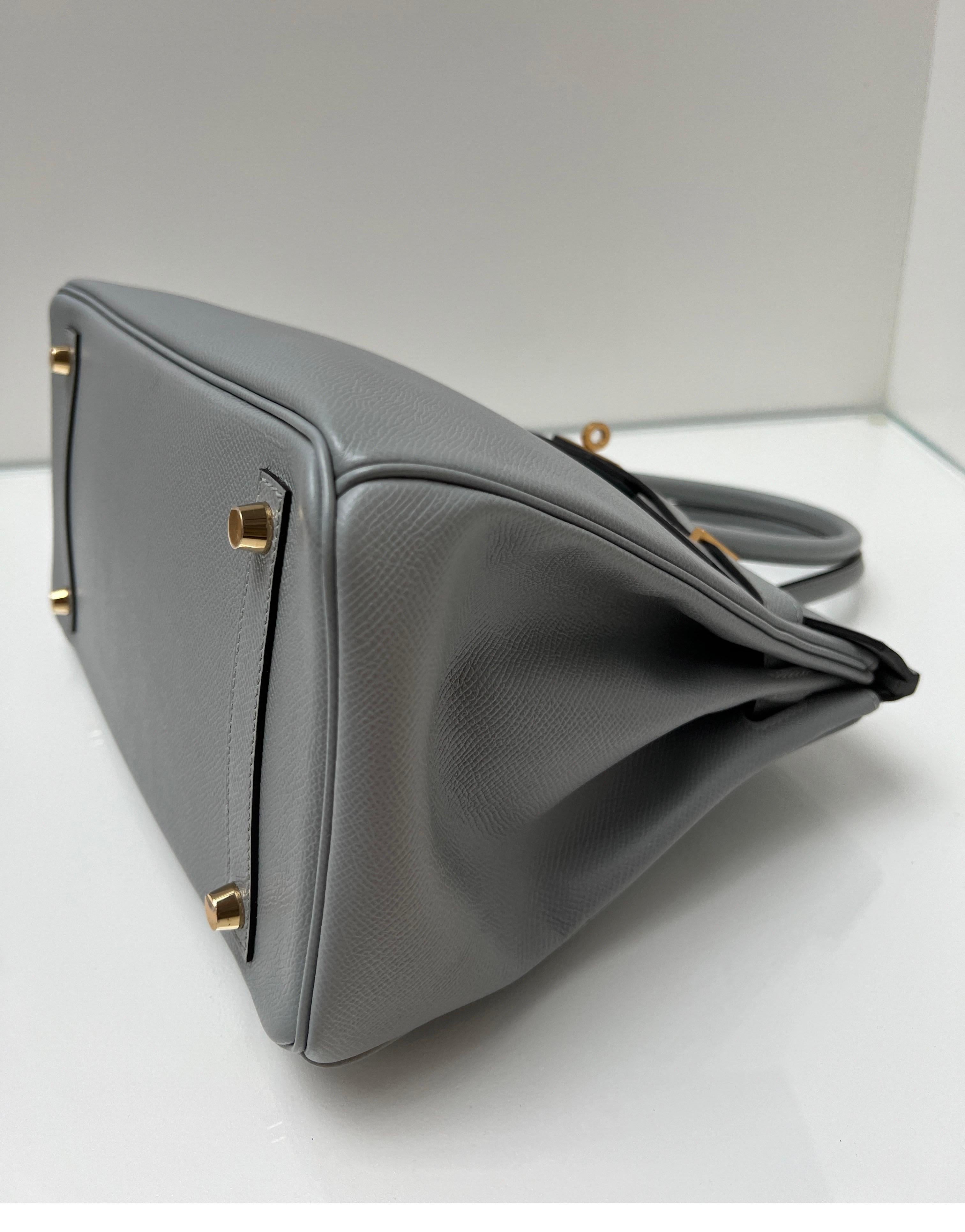 Hermes Gris Mouette Birkin 30 Bag 4