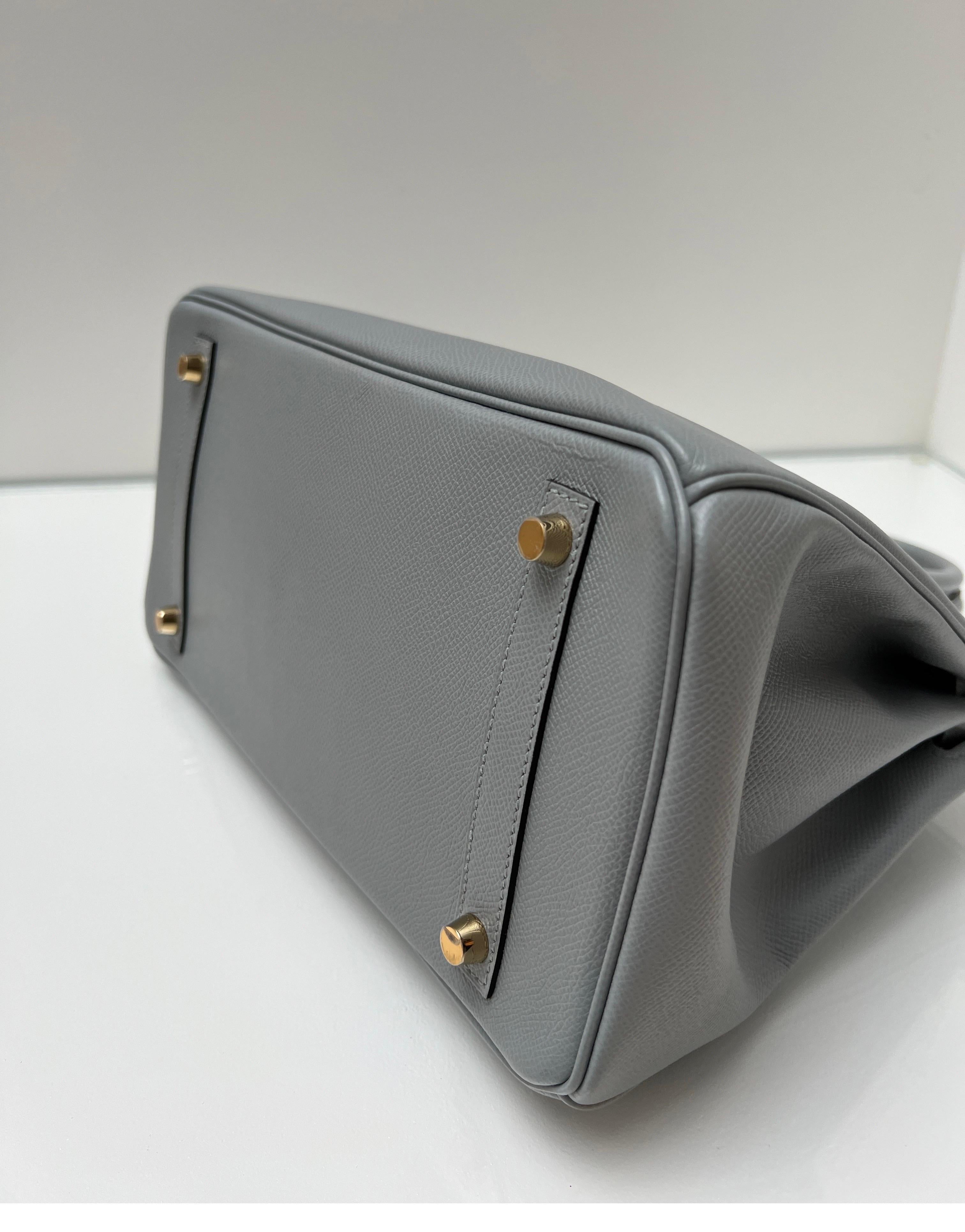 Hermes Gris Mouette Birkin 30 Bag 5