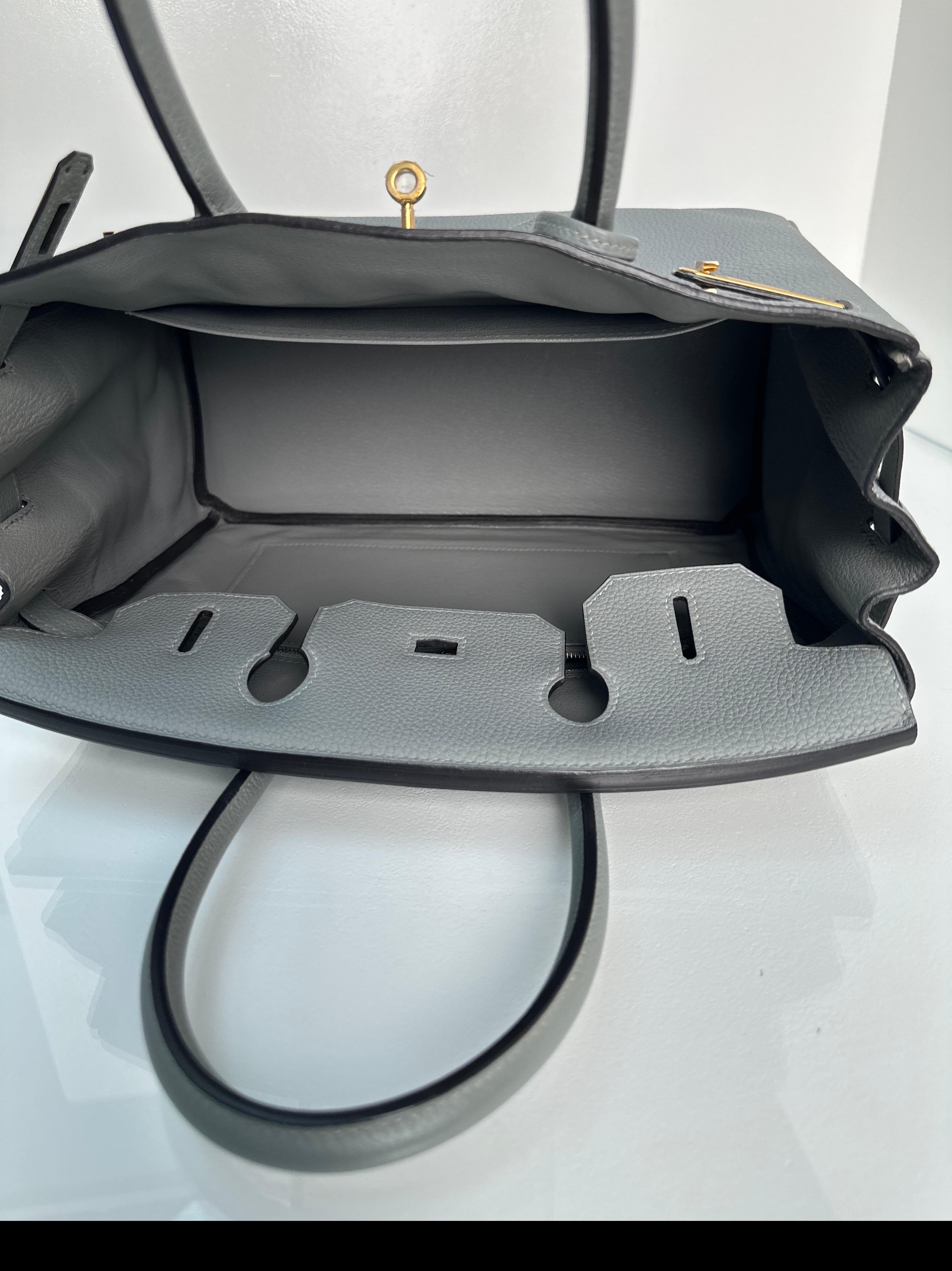 Hermes Gris Mouette Birkin 30 Bag 6