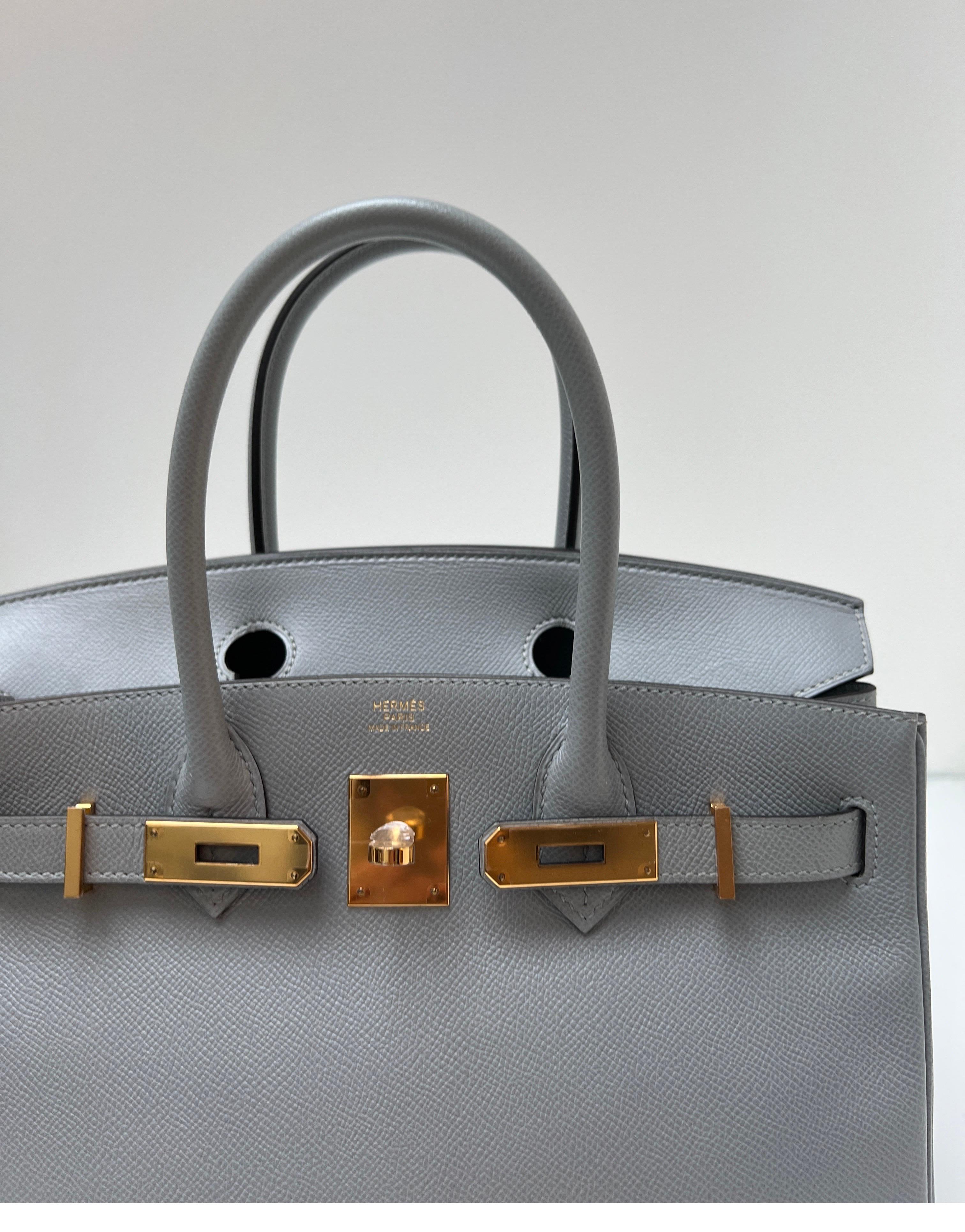 Hermes Gris Mouette Birkin 30 Bag 6