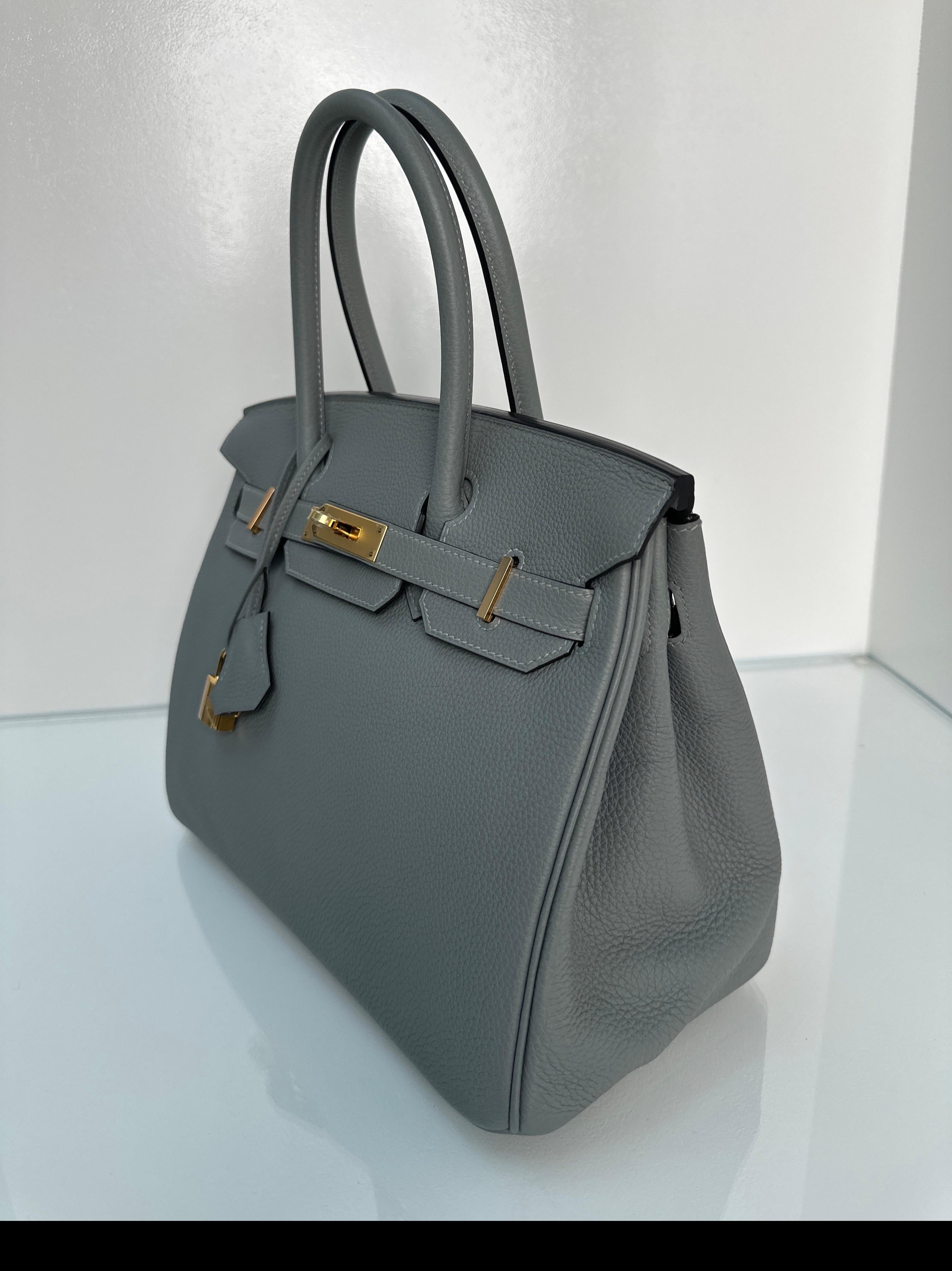 Hermes Gris Mouette Birkin 30 Bag 10