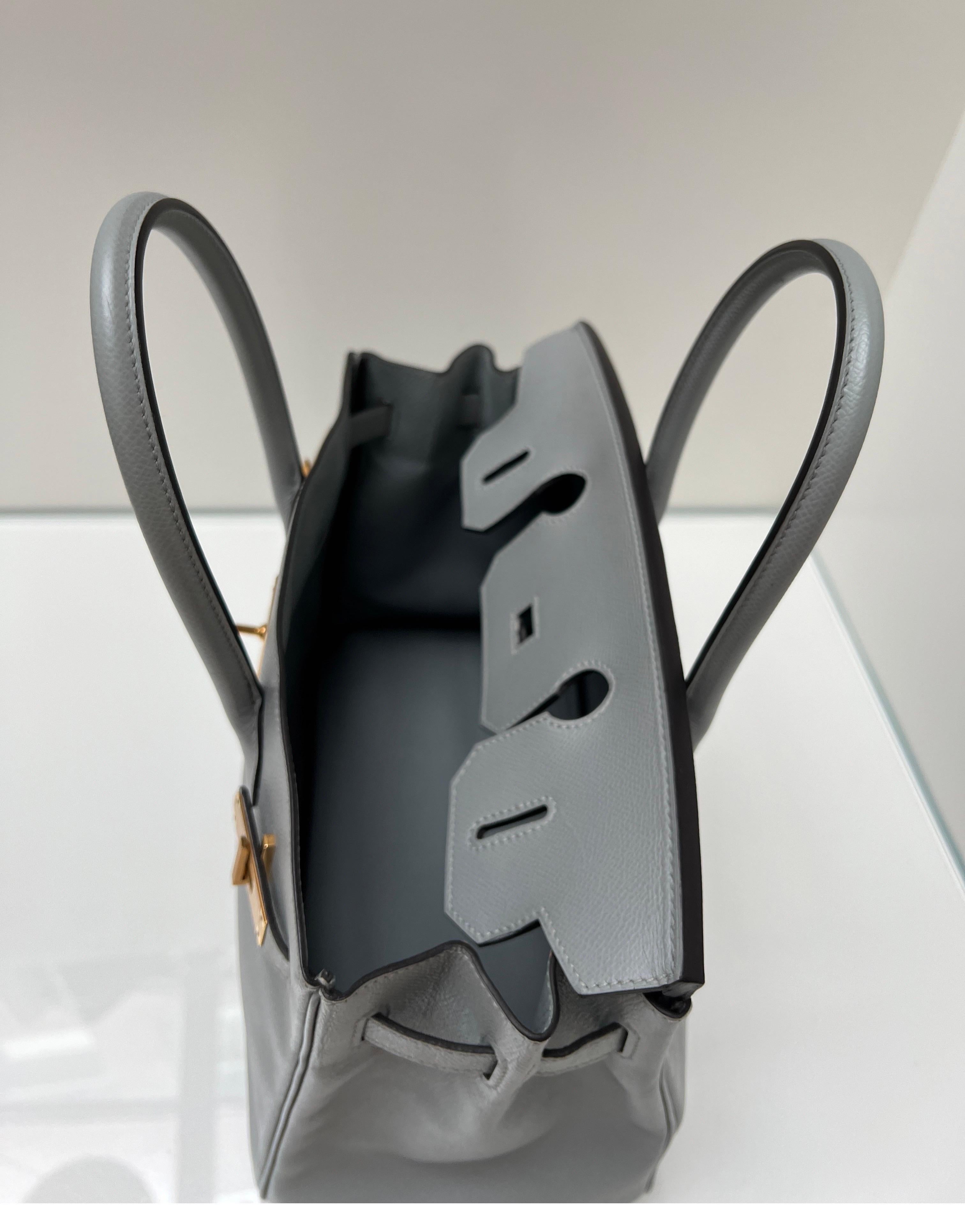 Hermes Gris Mouette Birkin 30 Bag 10