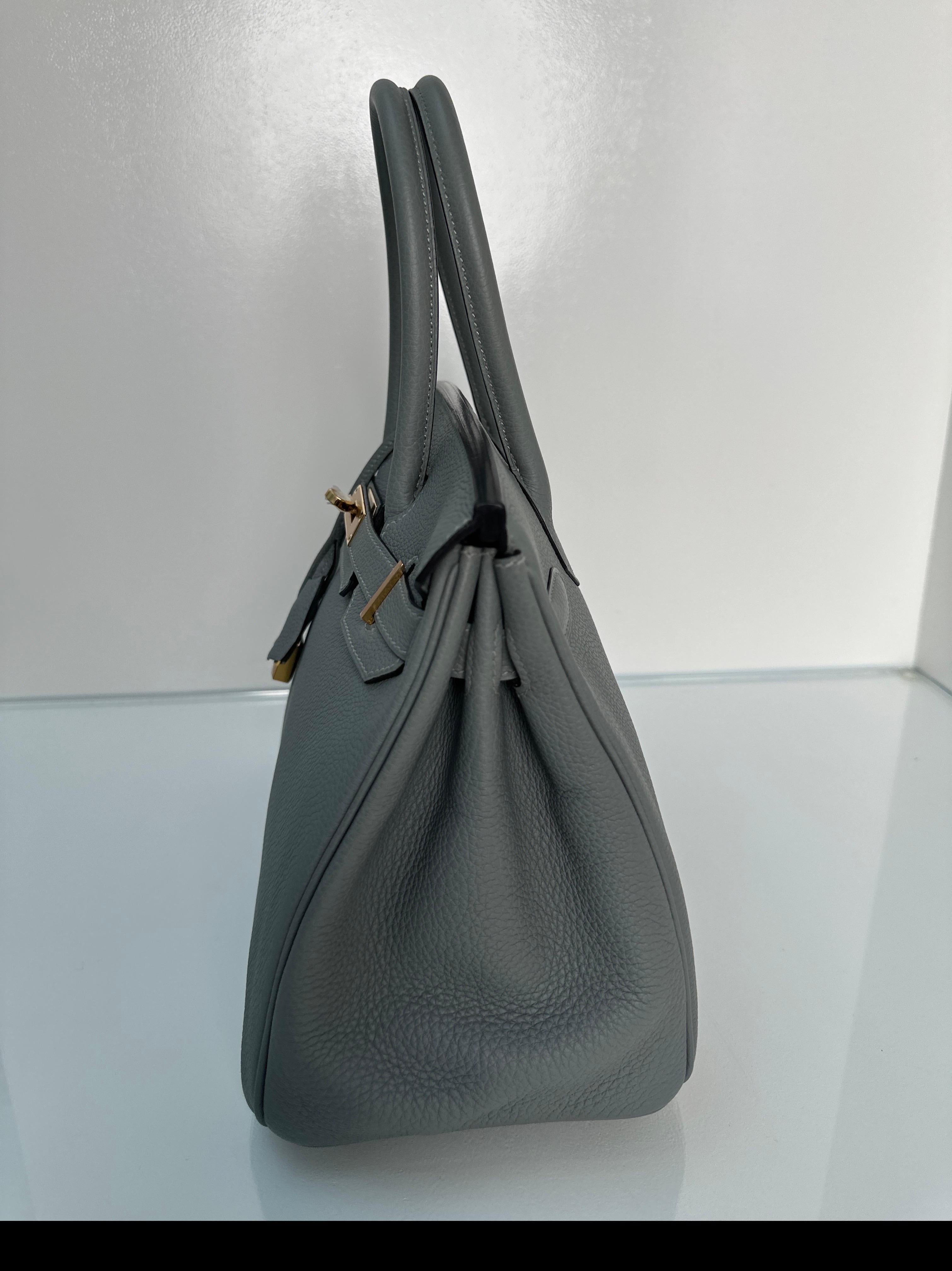 Hermes Gris Mouette Birkin 30 Bag 11