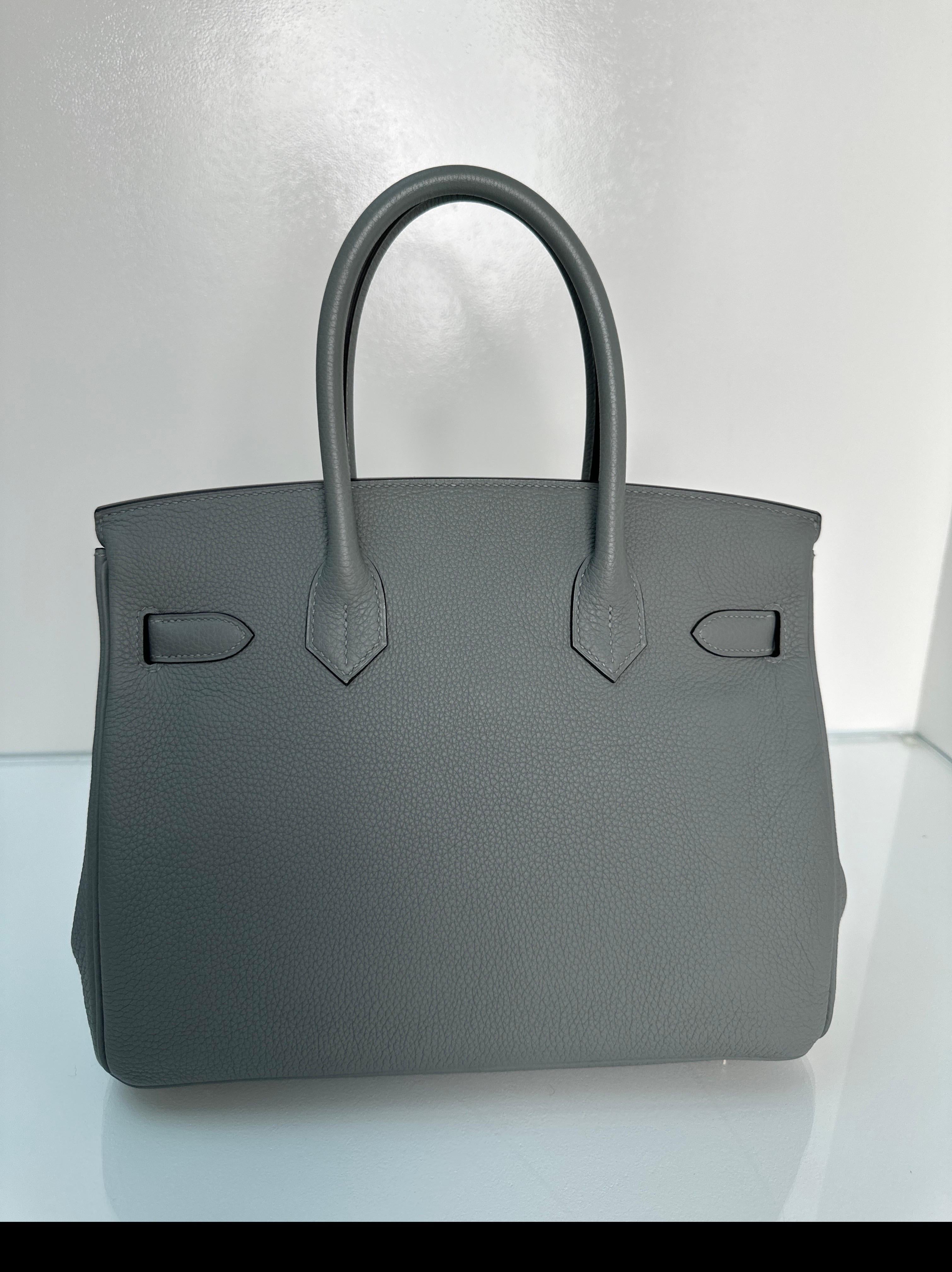 Hermes Gris Mouette Birkin 30 Bag 12