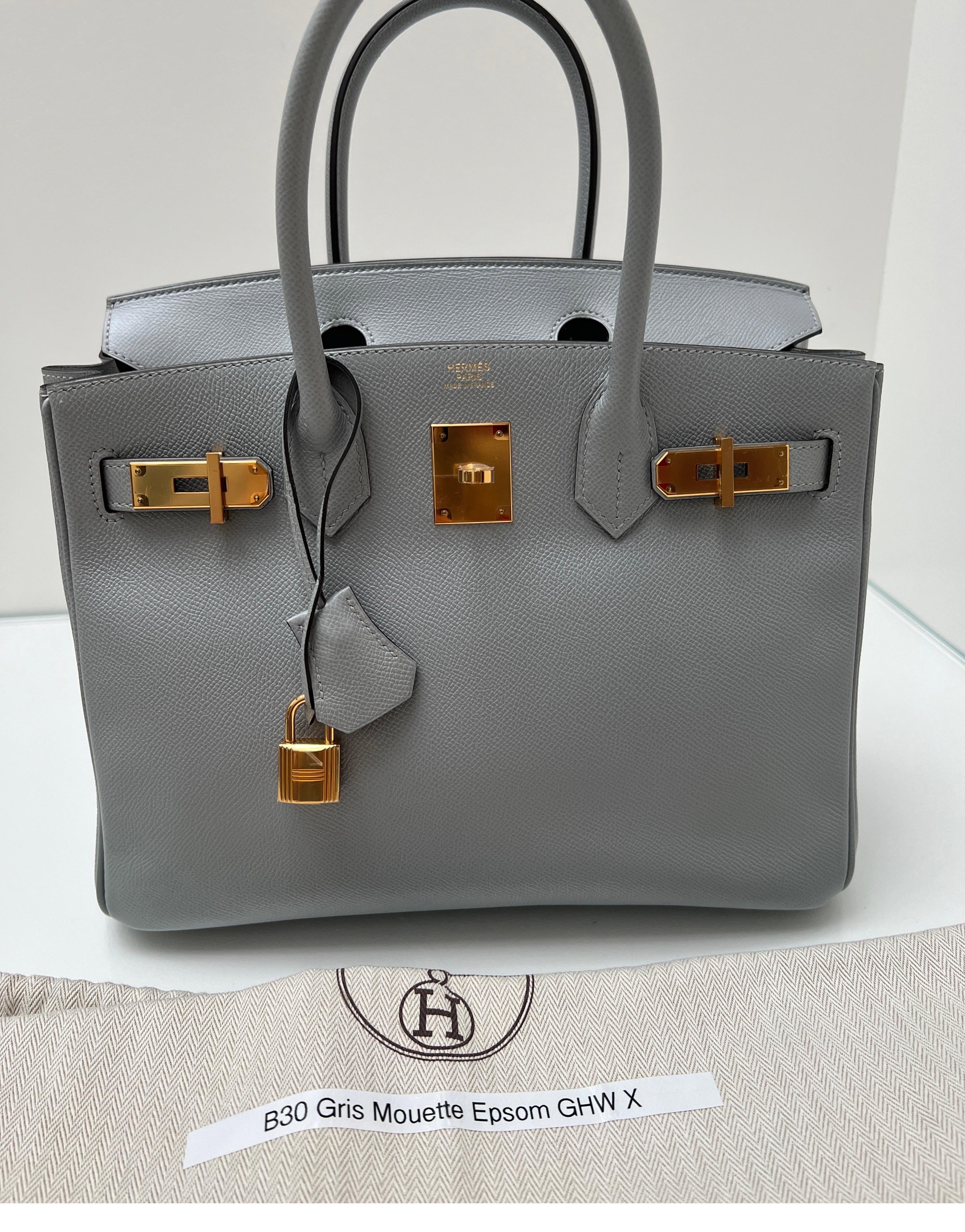 Hermes Gris Mouette Birkin 30 Bag 12