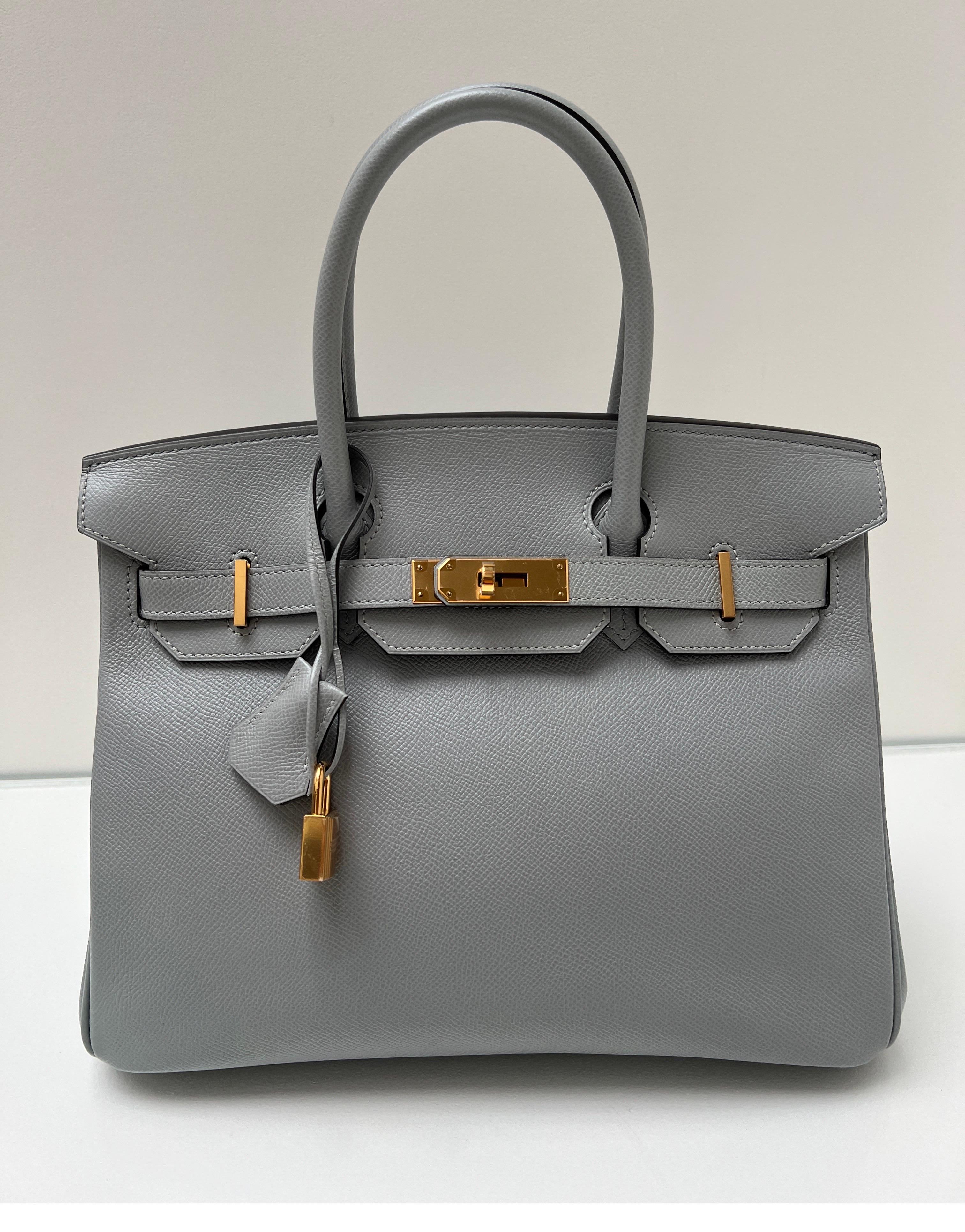 Hermes Gris Mouette Birkin 30 Bag 13