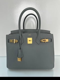 Hermes Gris Mouette Birkin 30 Bag