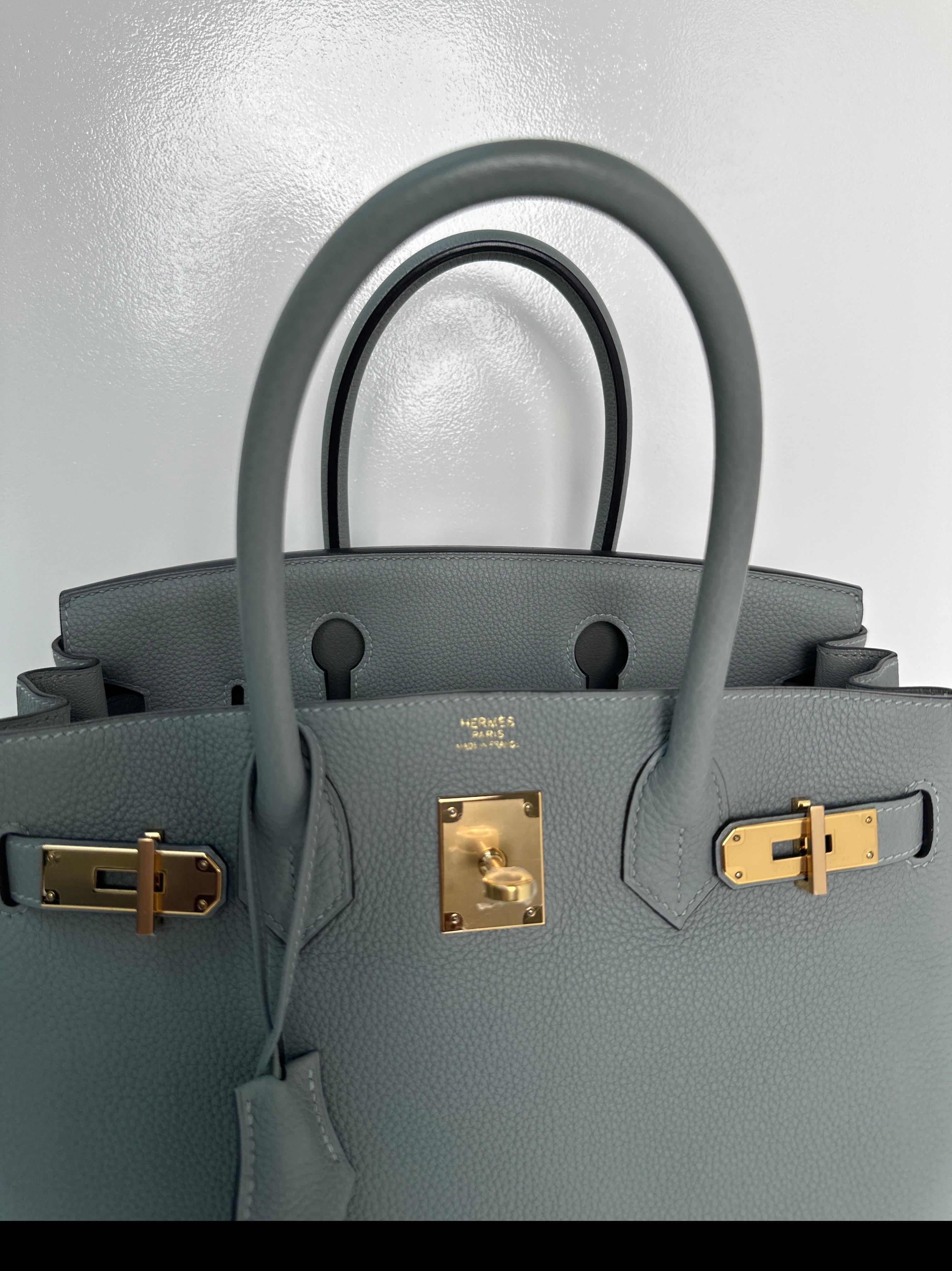 Gray Hermes Gris Mouette Birkin 30 Bag