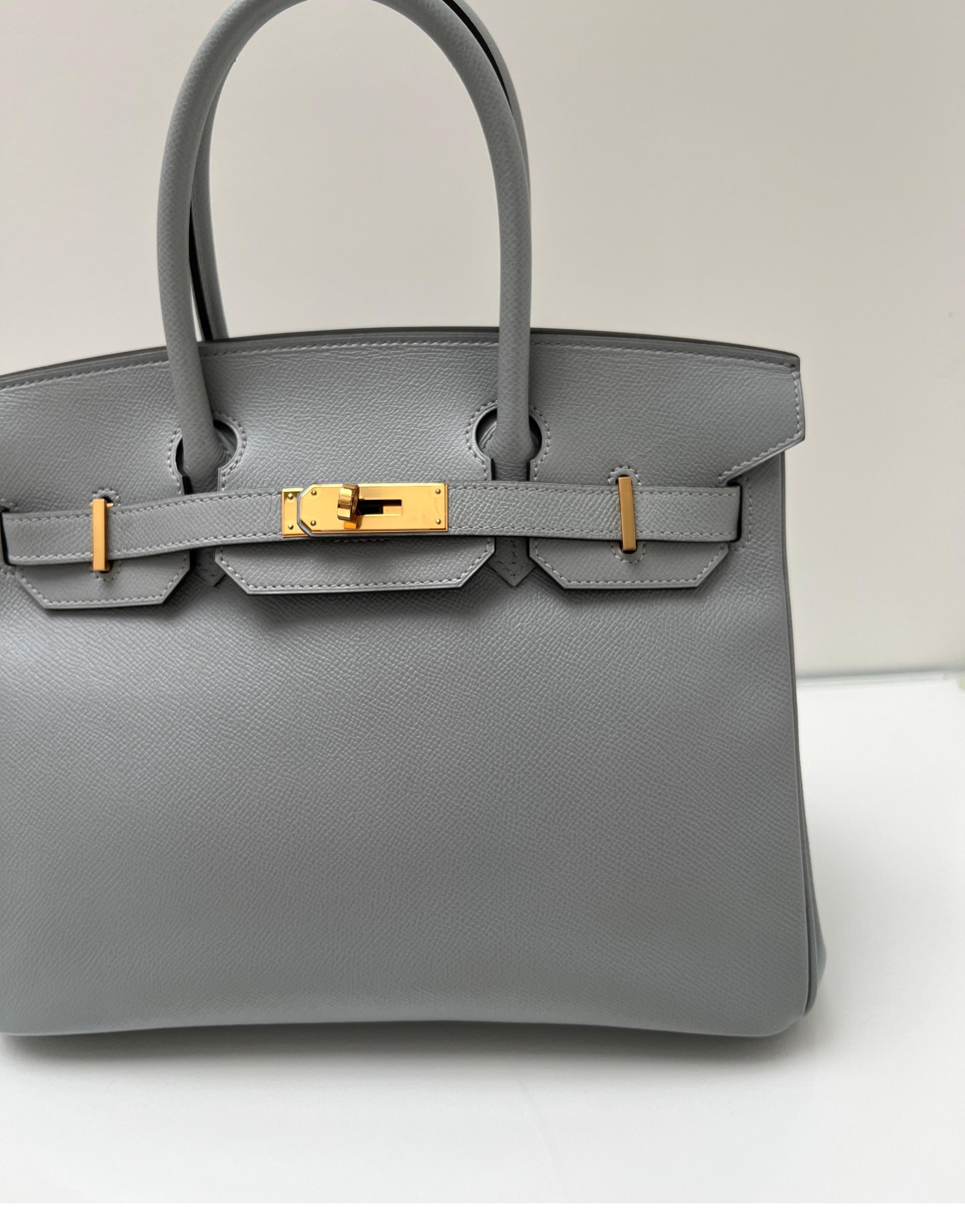 Women's or Men's Hermes Gris Mouette Birkin 30 Bag