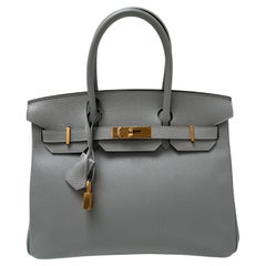 Hermes Gris Mouette Birkin 30 Bag
