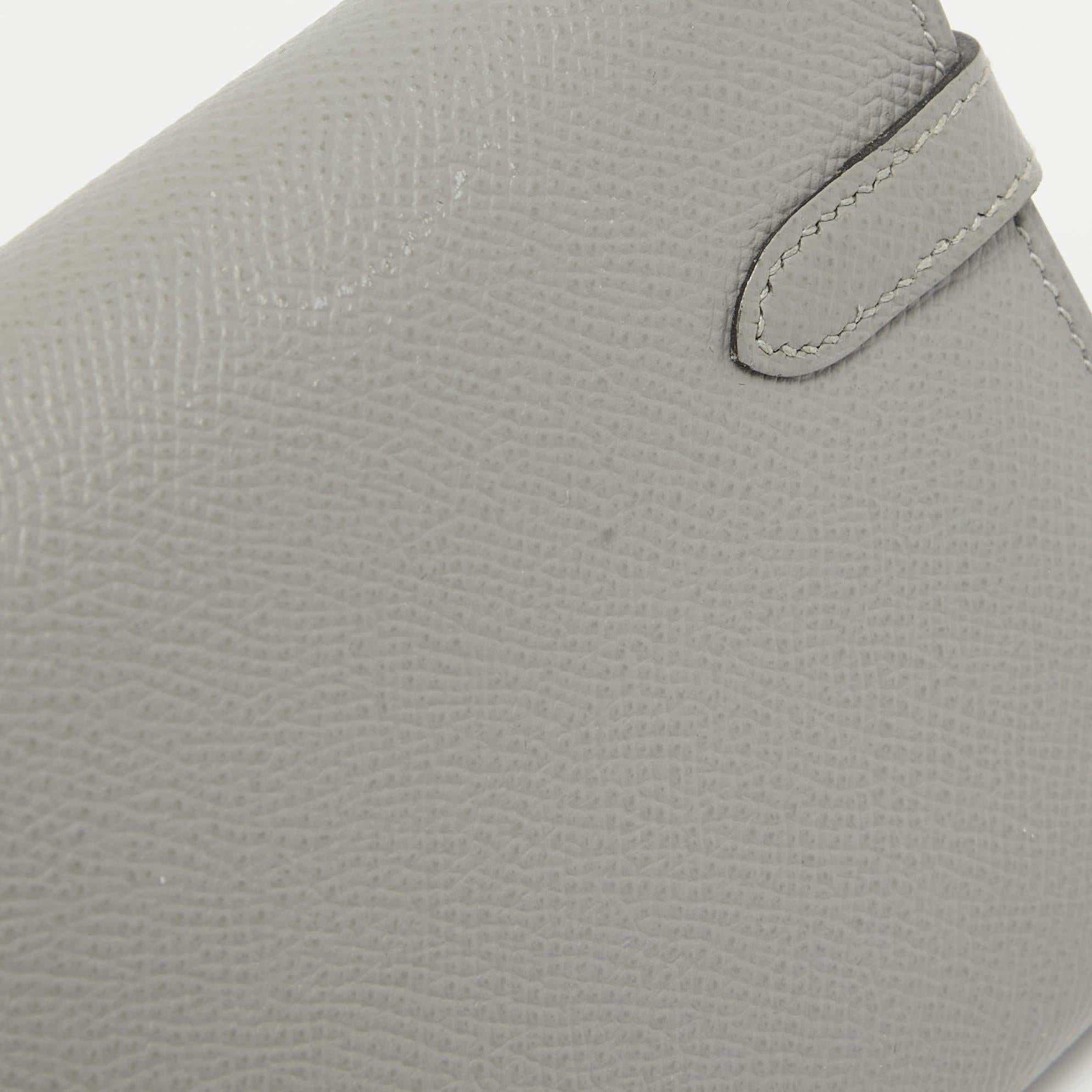 Hermes Gris Mouette Epsom Leather Kelly Classic Wallet For Sale 5