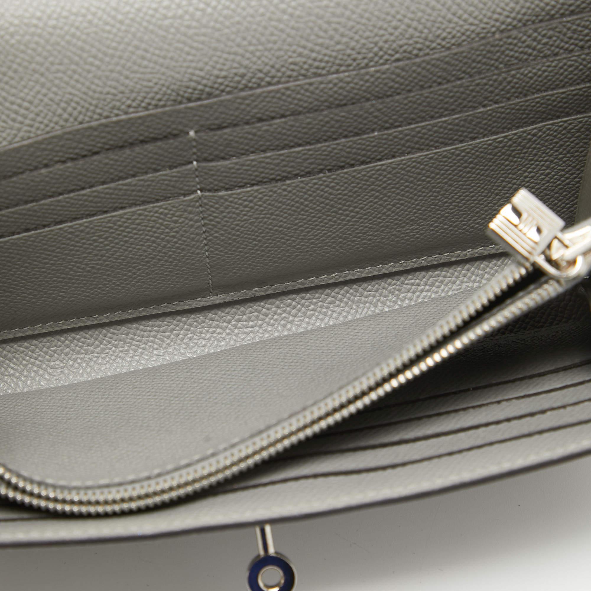 Hermes Gris Mouette Epsom Leather Kelly Classic Wallet For Sale 7