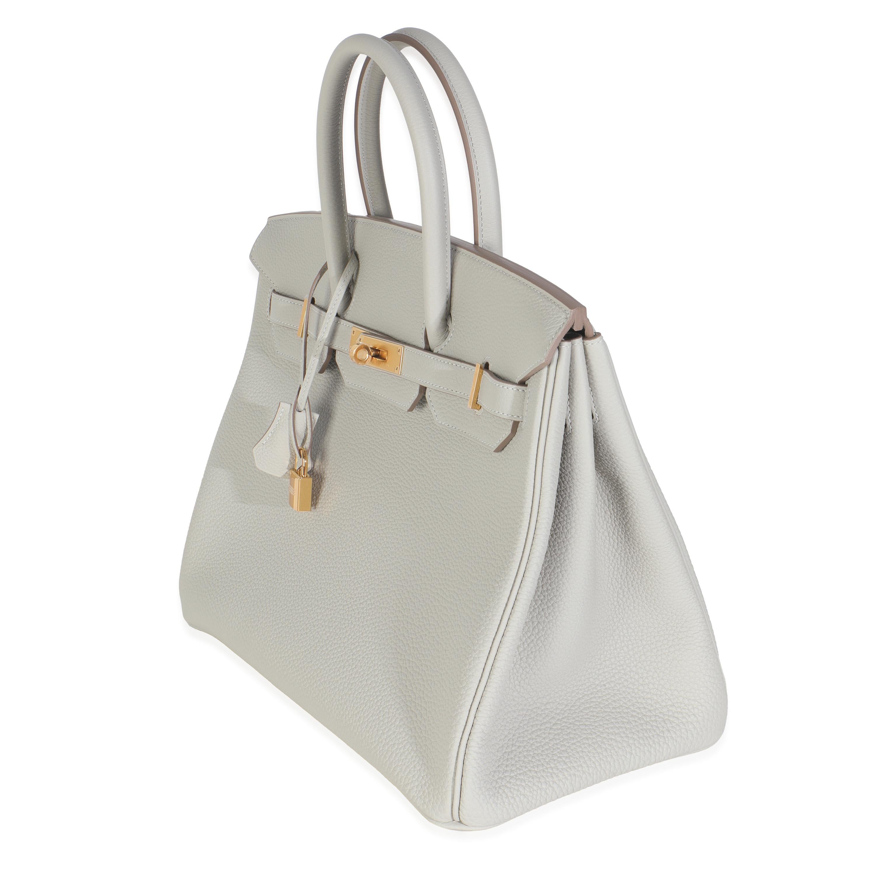 Hermès Gris Neve Togo Birkin 35 GHW in vendita 2