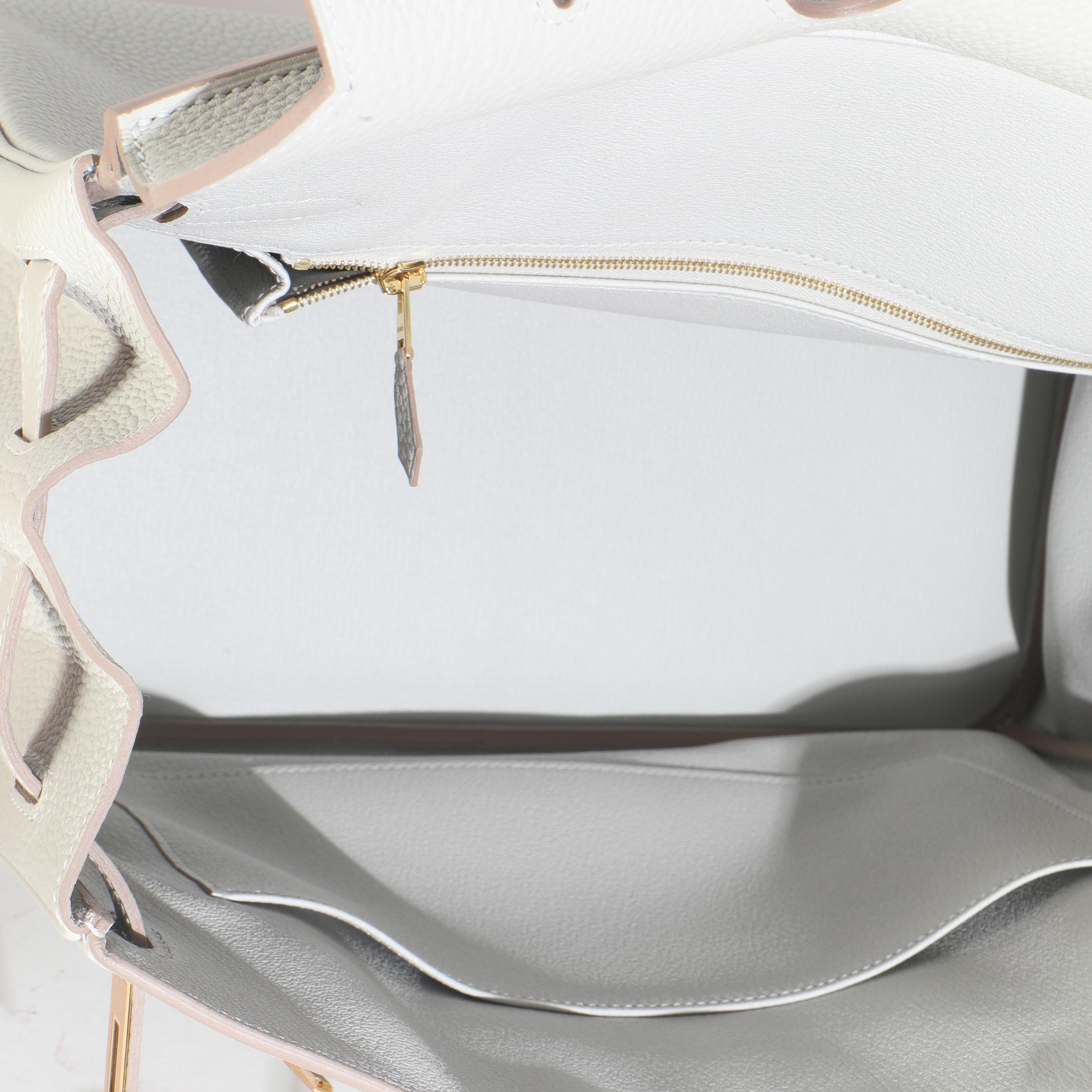 Hermès Gris Neve Togo Birkin 35 GHW in vendita 3