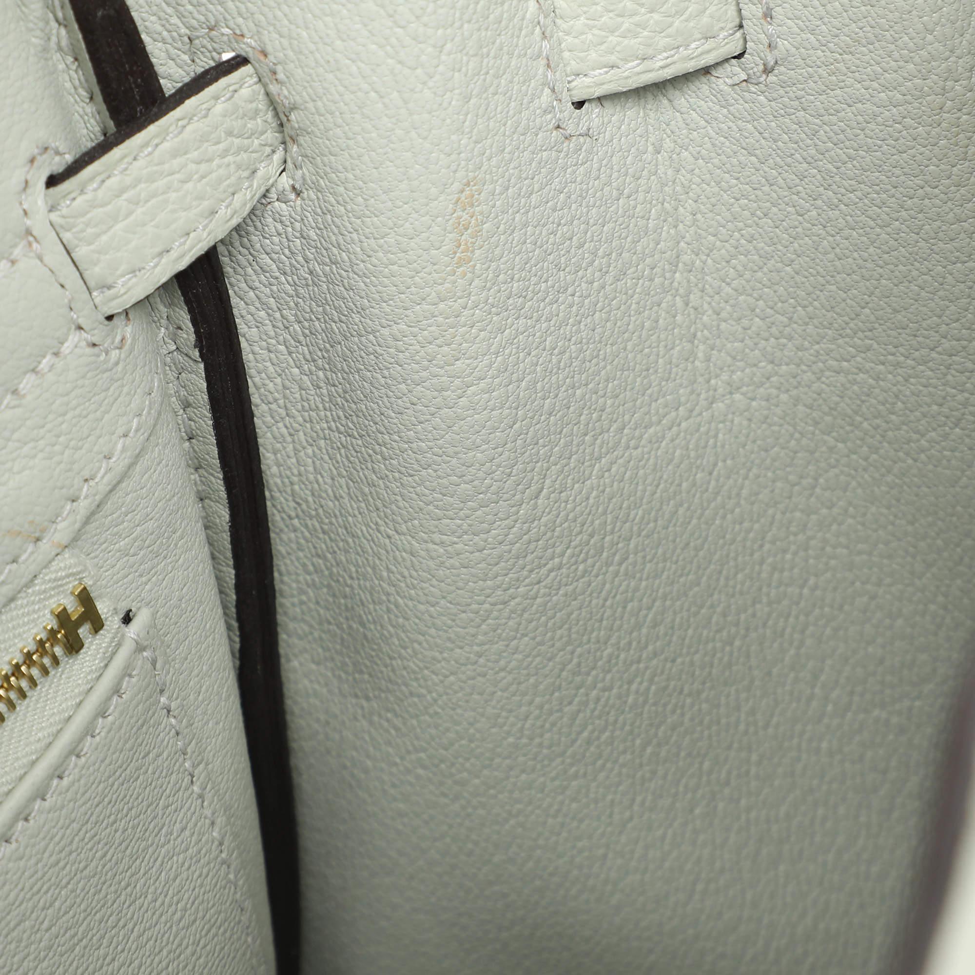 Hermes Gris Neve Togo Leather Birkin 25 Bag 1