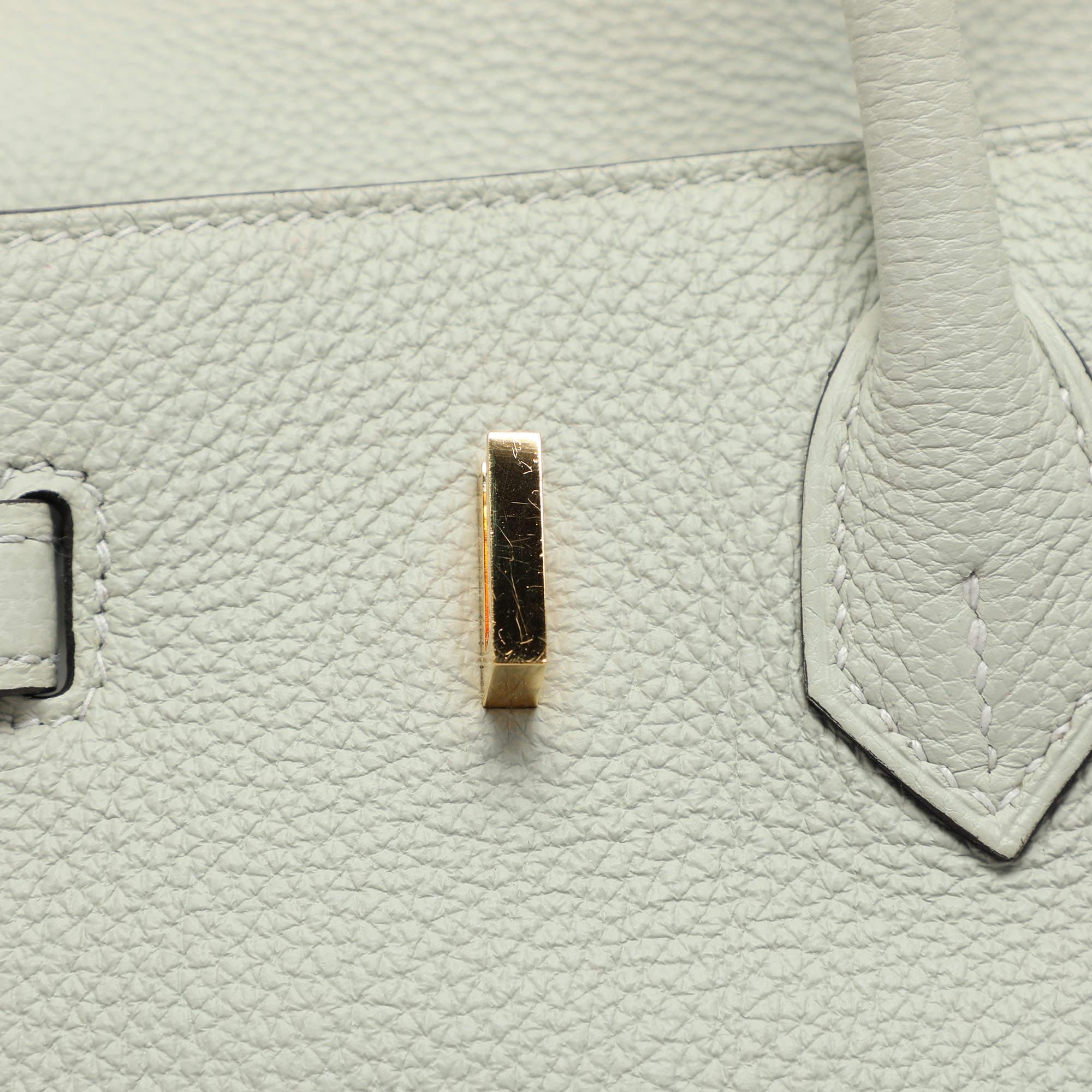 Hermes Gris Neve Togo Leather Birkin 25 Bag 2