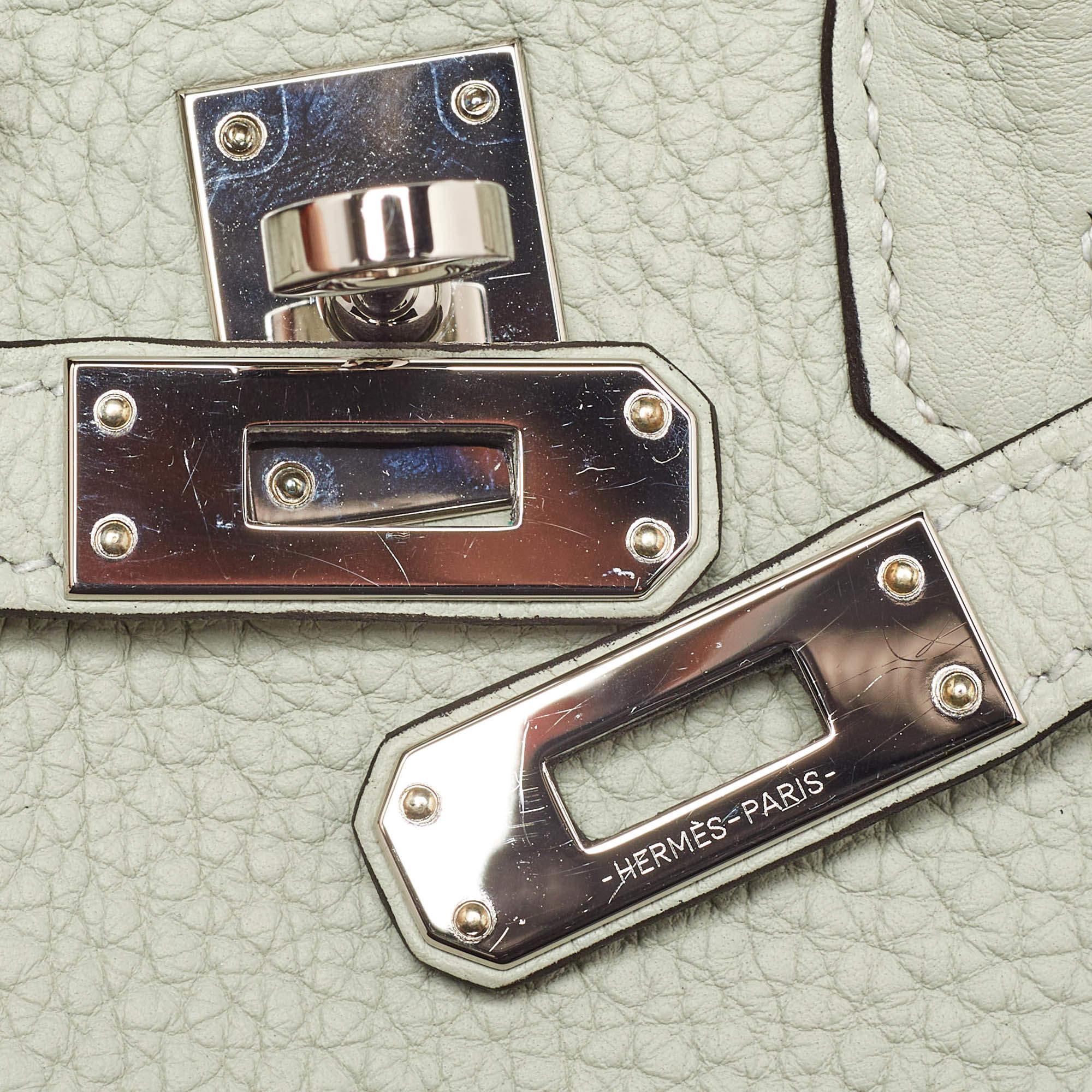 Hermès Gris Neve Togo Leather Silver Finish Birkin 25 Bag For Sale 4