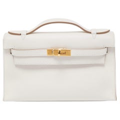 Brand New Hermes Kelly Pochette Bag Mini Swift Glycine at 1stDibs