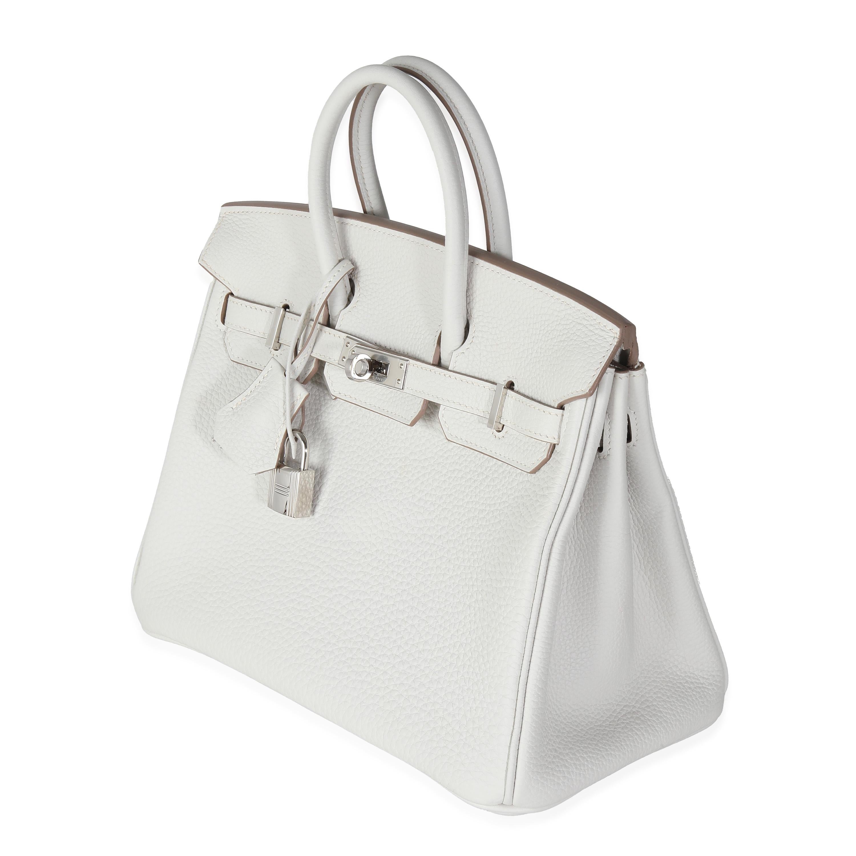 Gray Hermès Gris Pale Togo Birkin 25 PHW