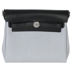 Hermès Gris Pantin Black Military Toile Vache Hunter Herbag Zip Retourne 20 PHW