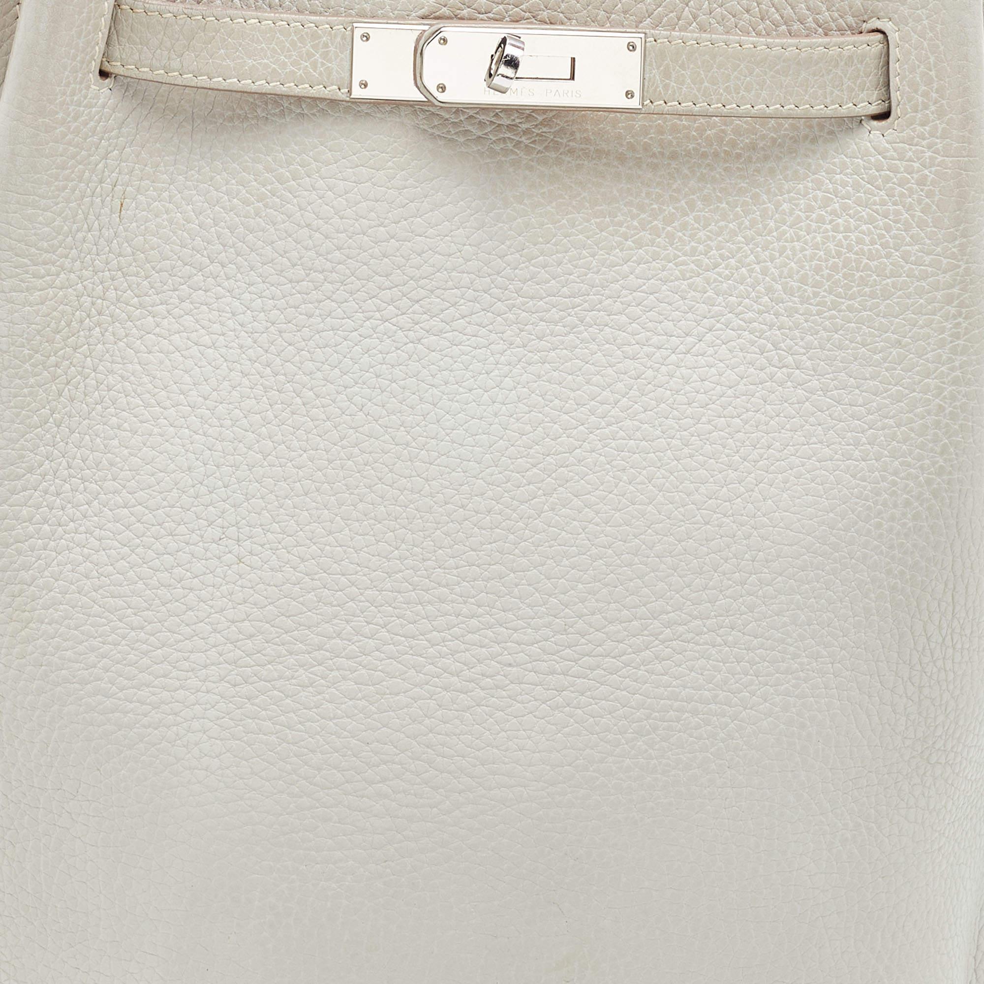 Hermes Gris Perle/Crevette Leather So Kelly 22 Bag 9