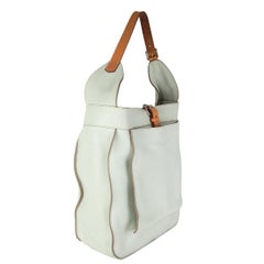 HERMES Gris Perle grey Clemence leather MARWARI GM Shoulder Bag