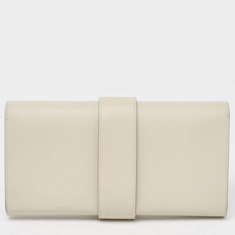Hermès Gris Perle Swift Leather Medor Clutch 23 In Excellent Condition In Dubai, Al Qouz 2
