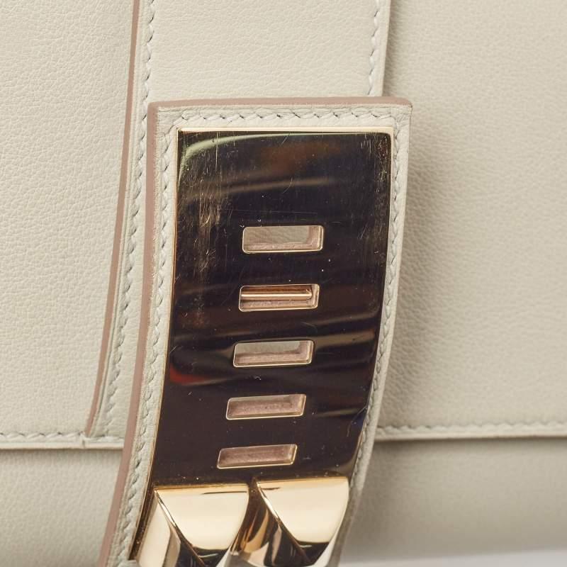 Women's Hermès Gris Perle Swift Leather Medor Clutch 23