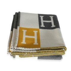 Hermès Gris Soleil Wool Cashmere Avalon Throw Blanket