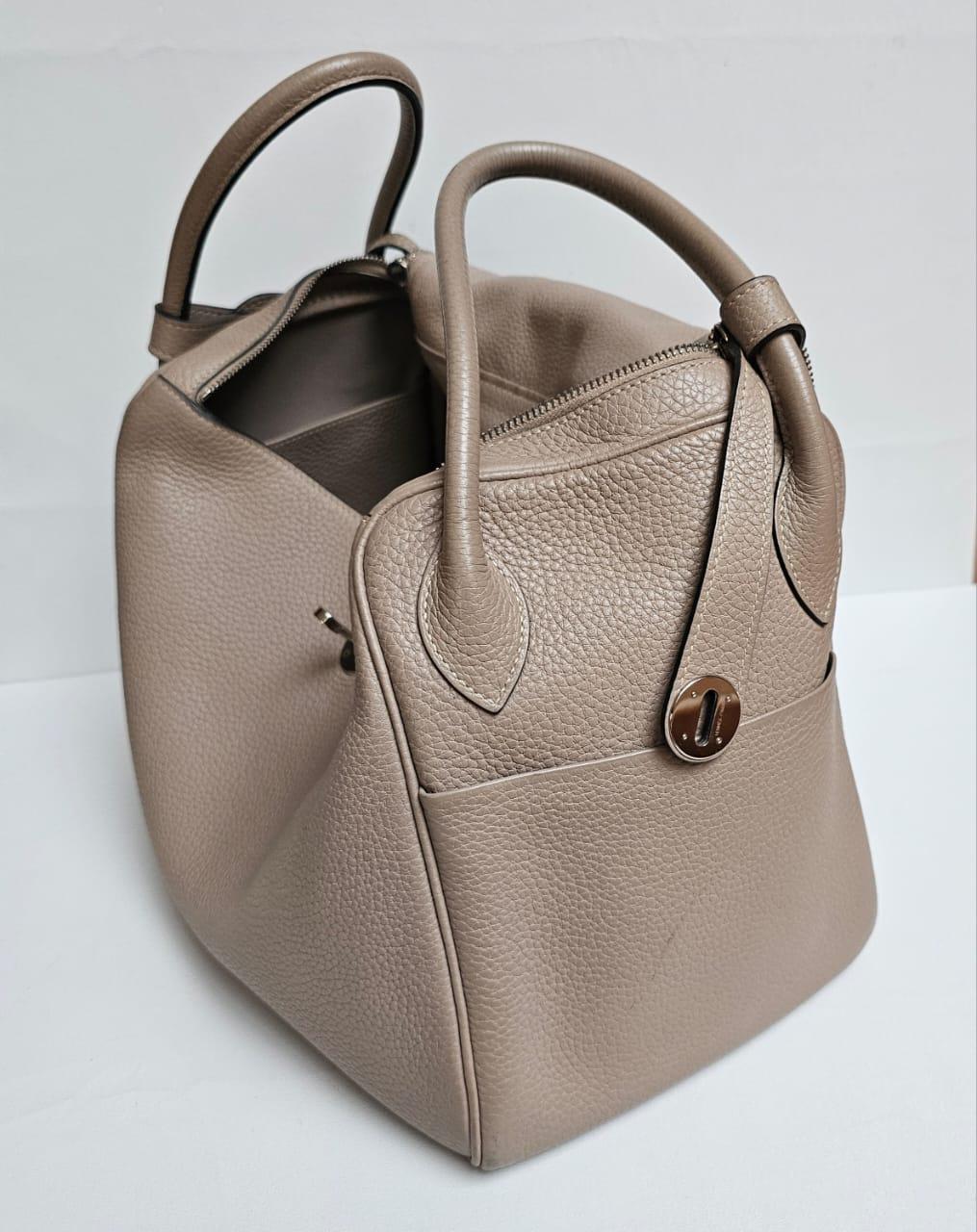 Hermes Gris Tourtelle Clemence Lindy 34 Bag For Sale 1