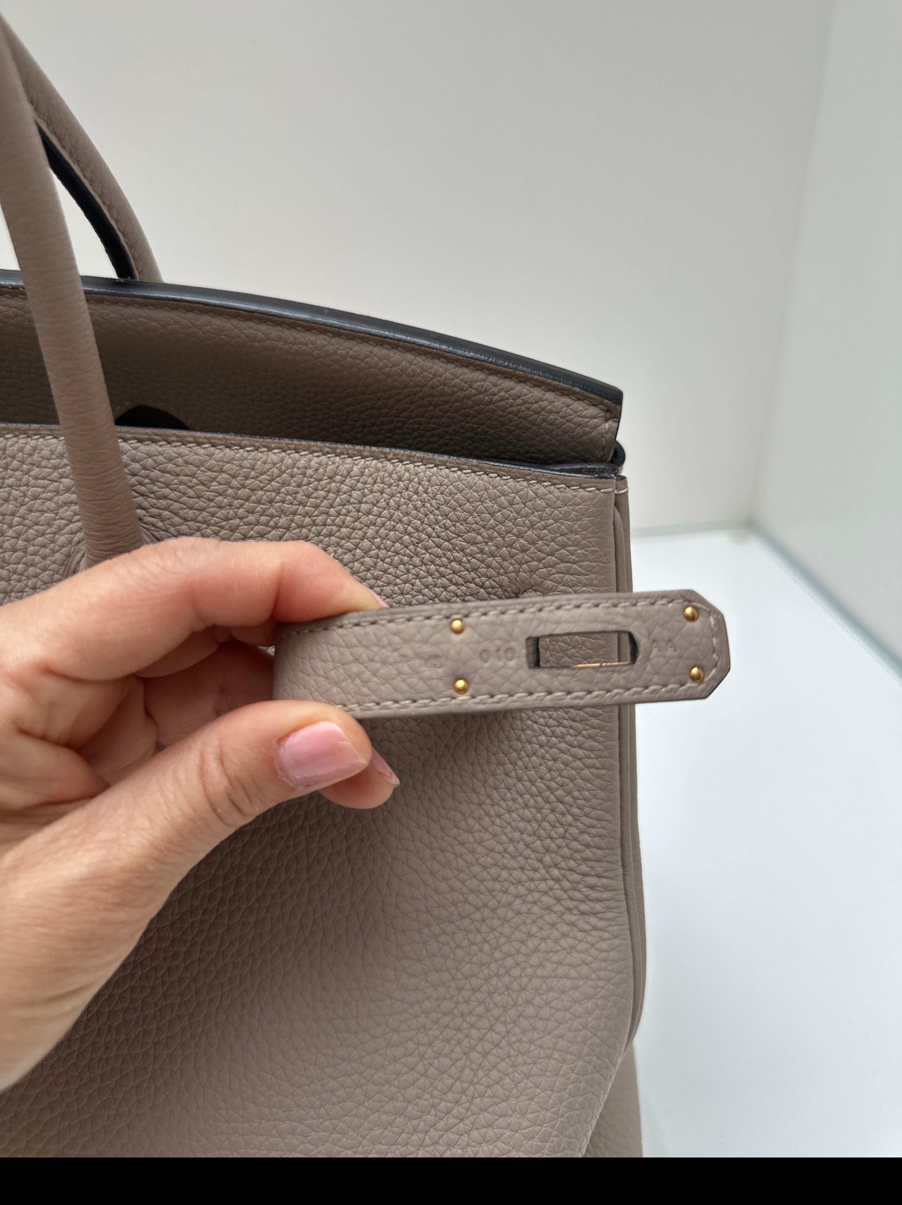 Hermes Gris Tourterelle Birkin 35 Bag In Excellent Condition In Athens, GA