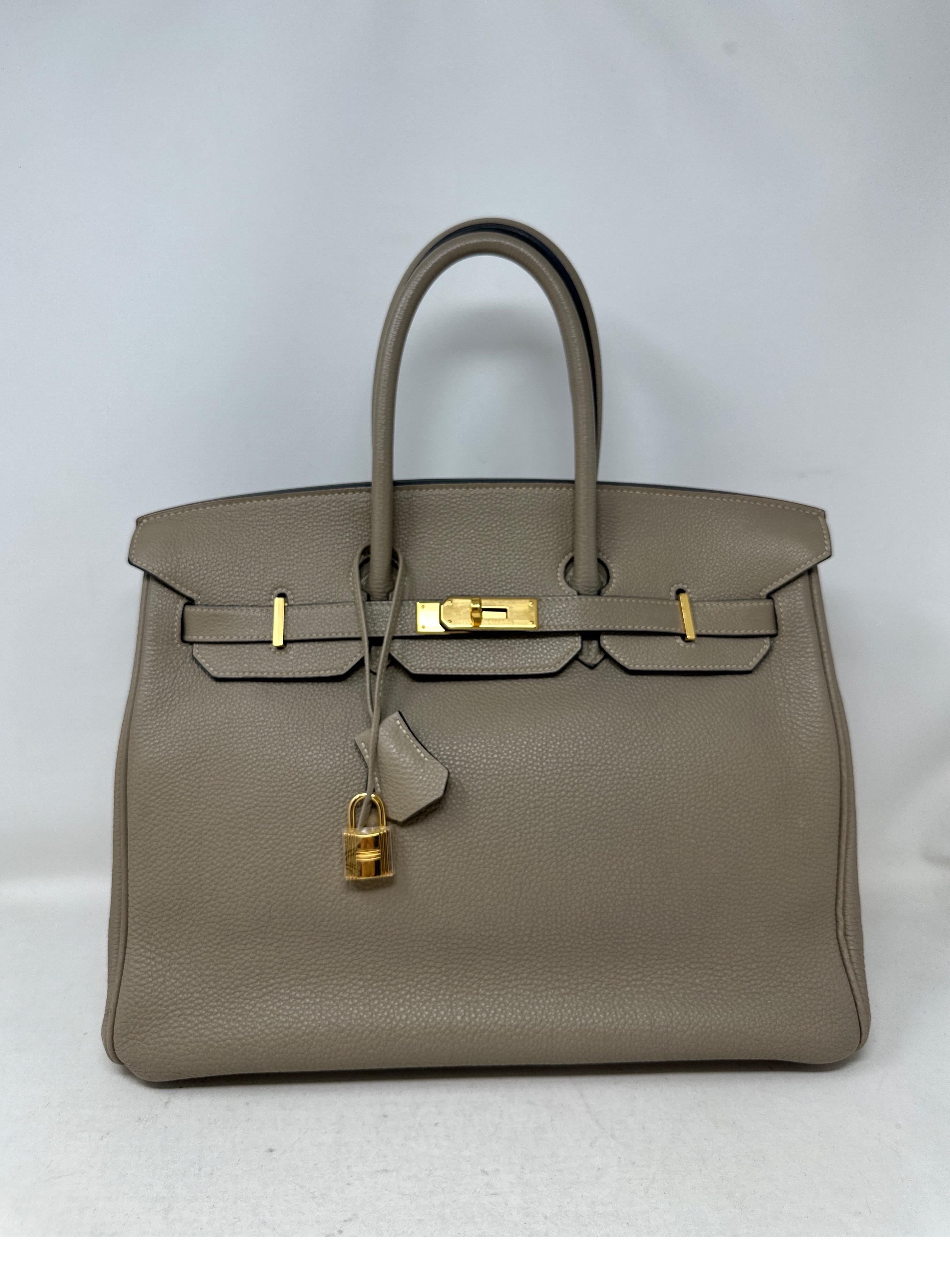 Women's or Men's Hermes Gris Tourterelle Birkin 35 Bag