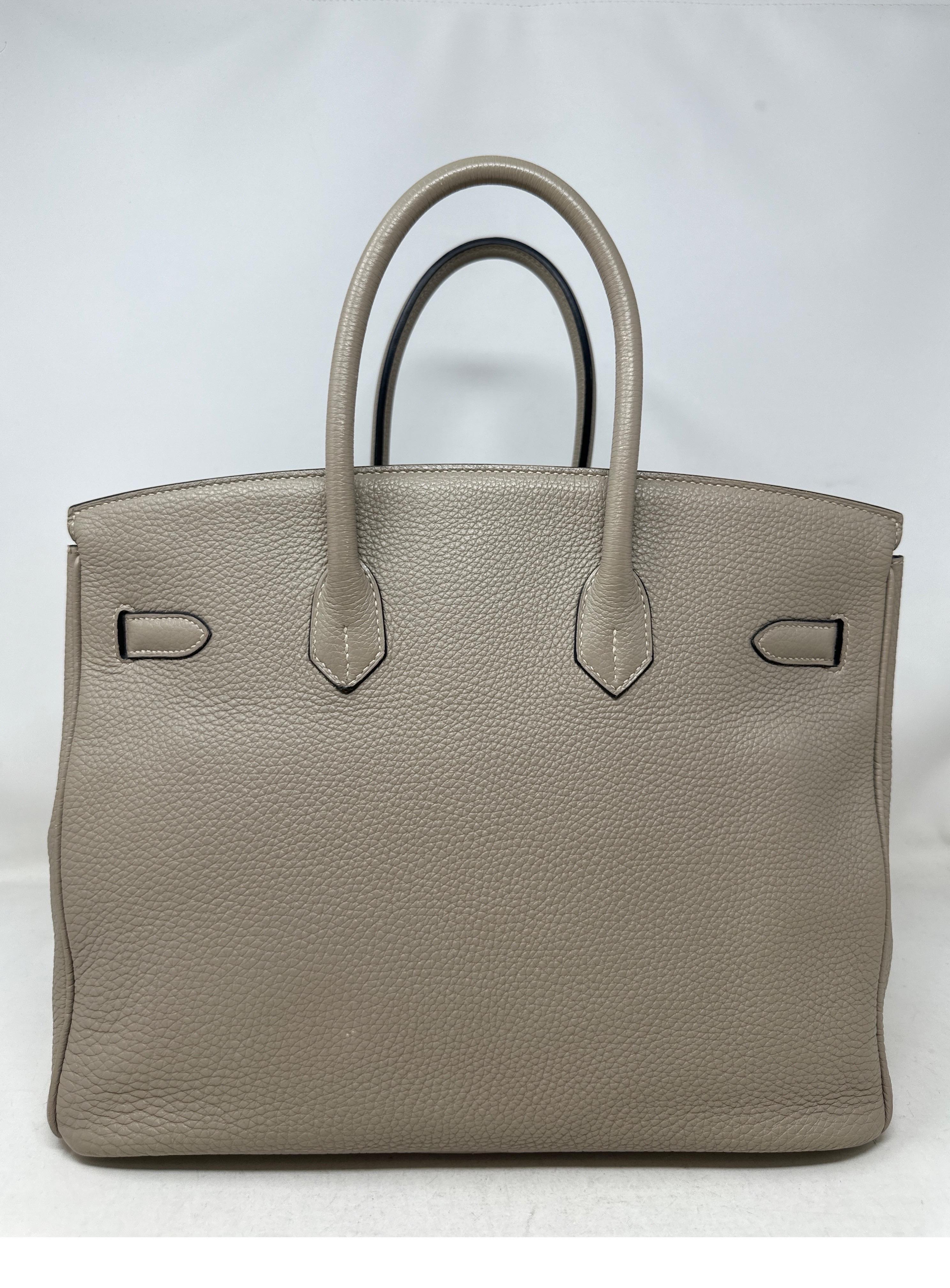 Hermes Gris Tourterelle Birkin 35 Bag  For Sale 2