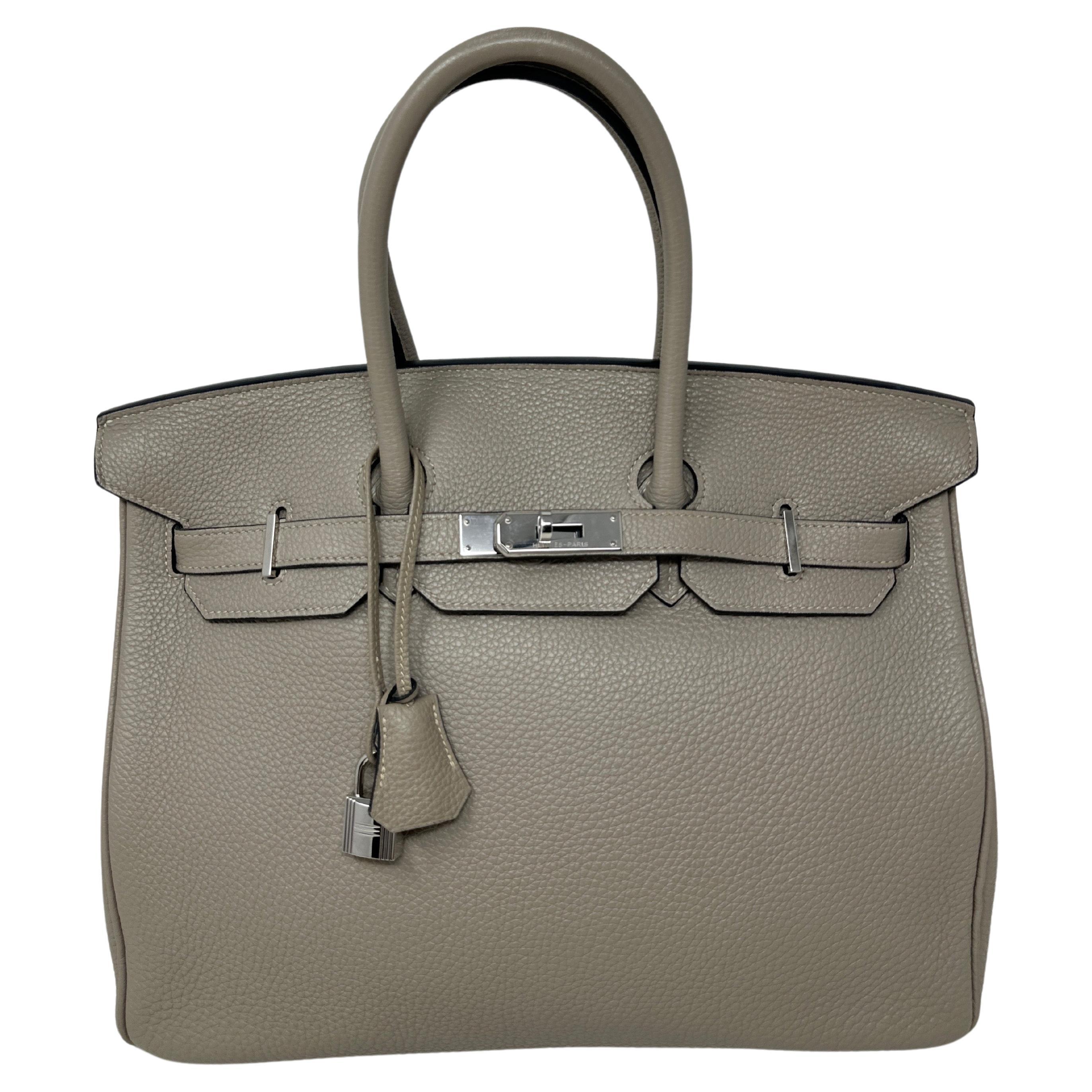 Hermes Gris Tourterelle Birkin 35 Bag  For Sale