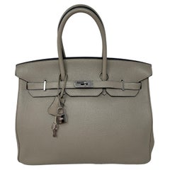 Hermes Gris Tourterelle Birkin 35 Bag 