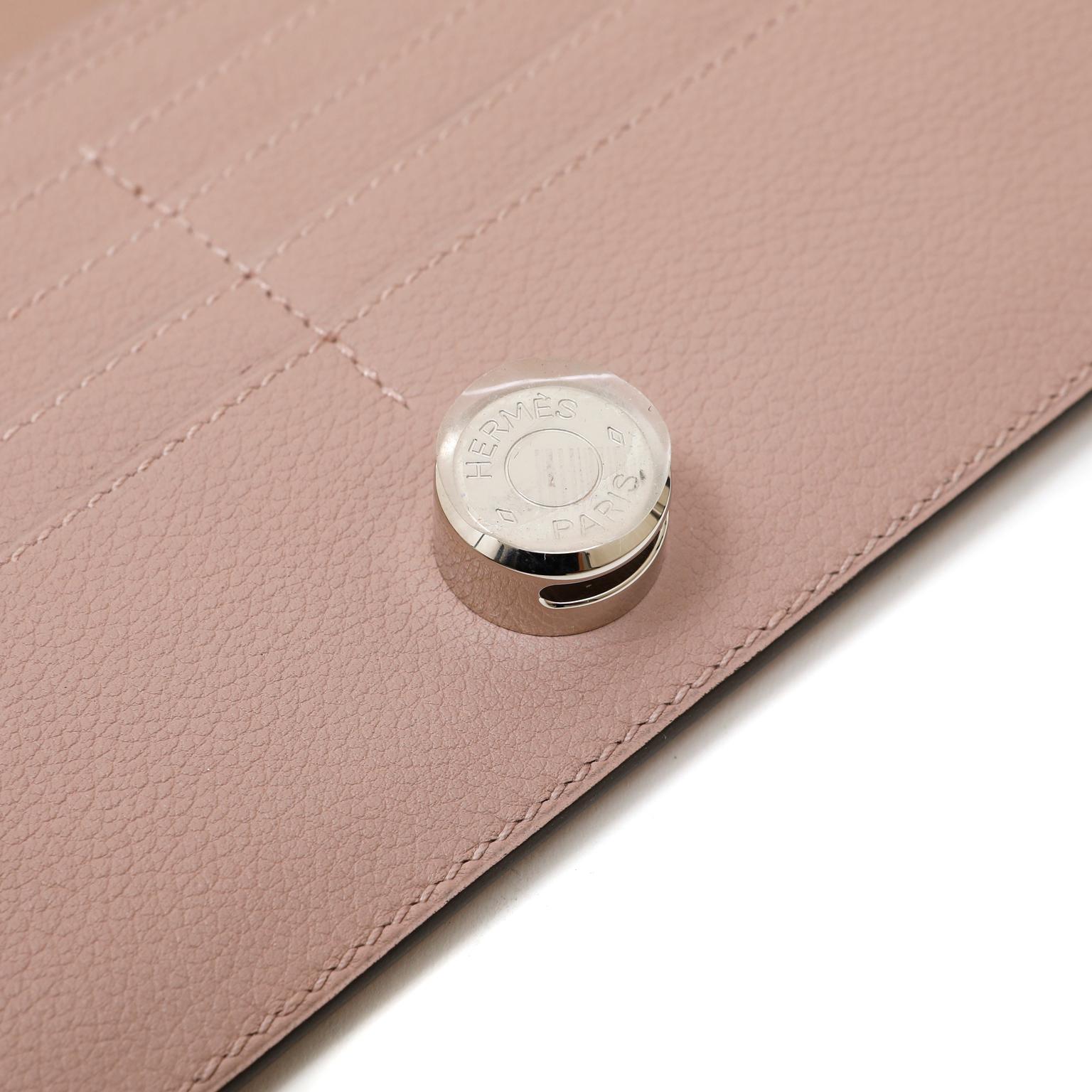 Hermès Gris Tourterelle Evercolor Recto- Verso Geldbörse für Damen oder Herren