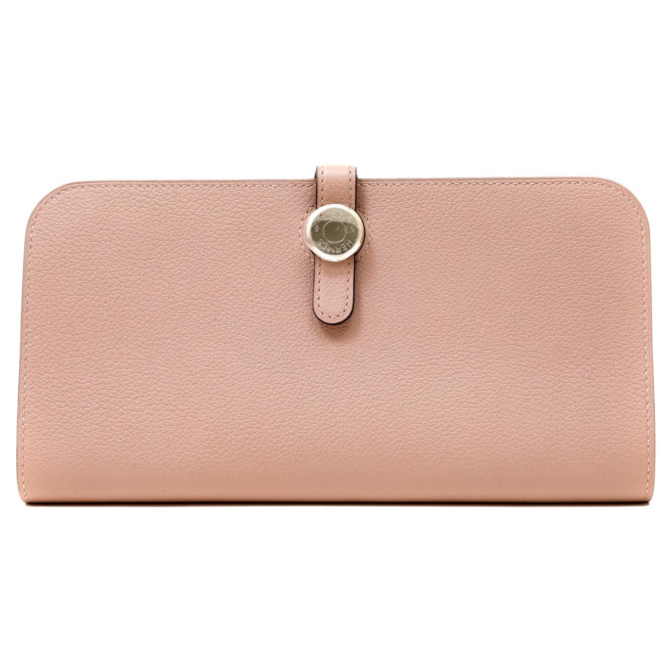 Hermès Gris Tourterelle Evercolor Recto- Verso Geldbörse