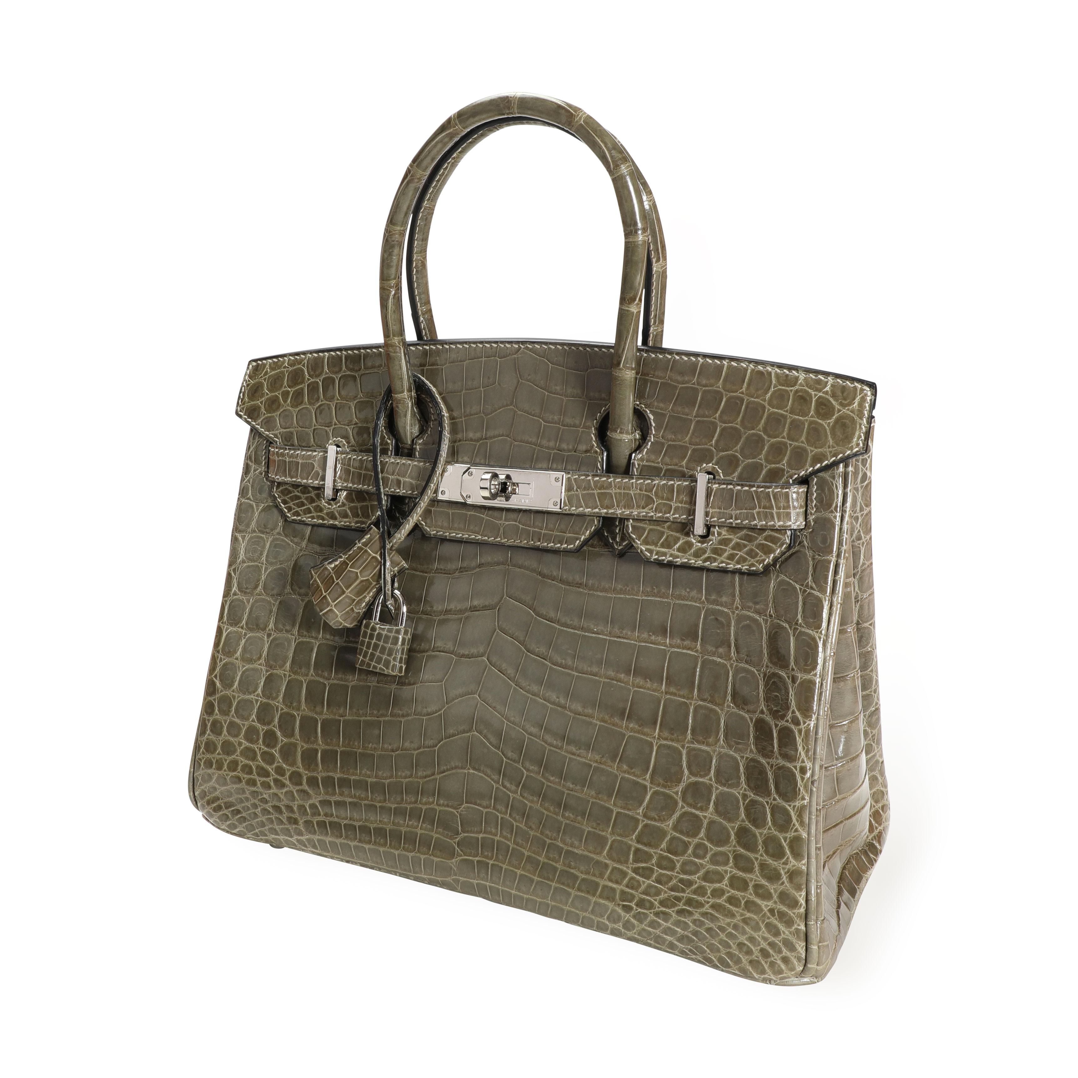 Hermès Gris Tourterelle Shiny Niloticus Crocodile Birkin 30 PHW 2