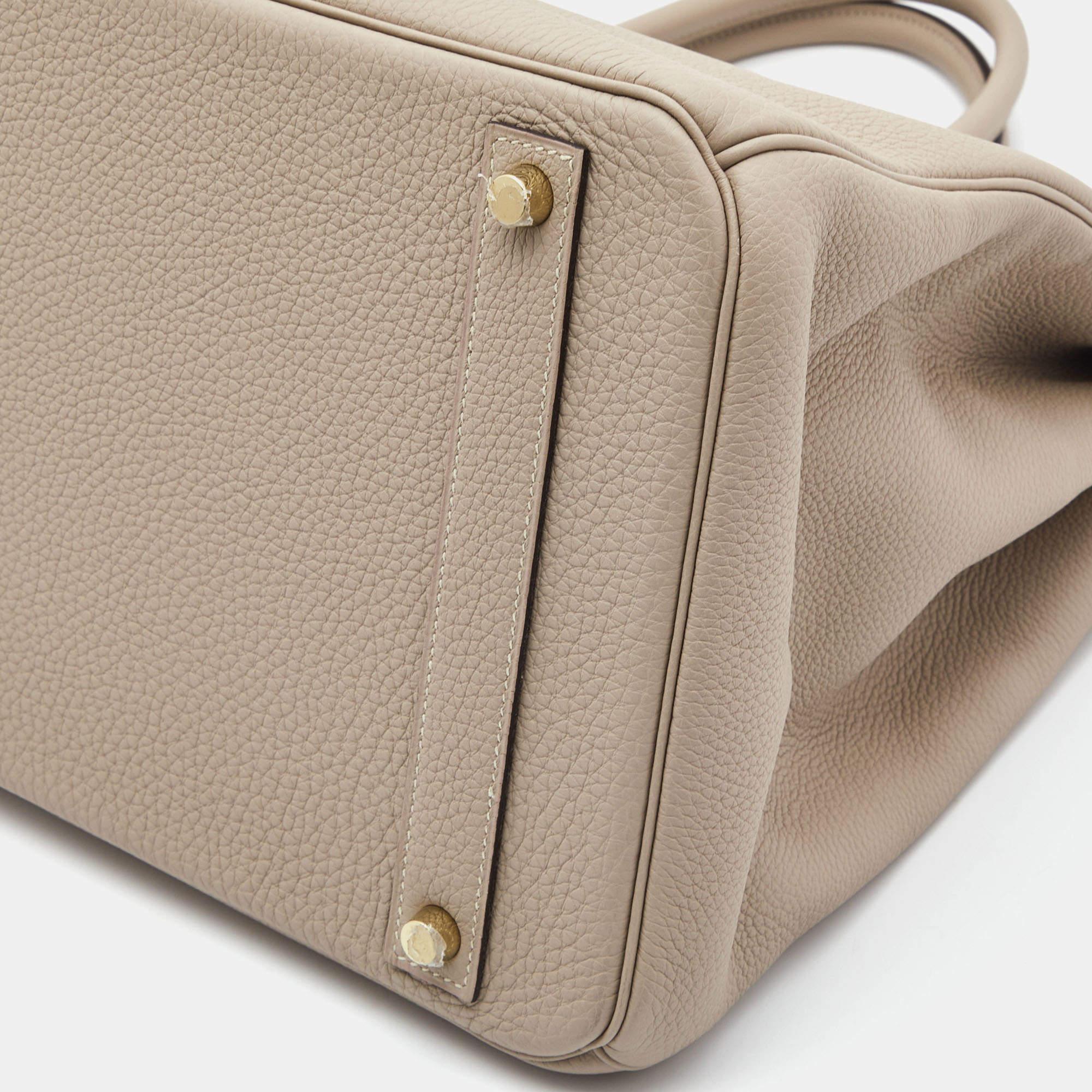 Hermès Gris Tourterelle Togo Leather Gold Finish Birkin 40 Bag 2