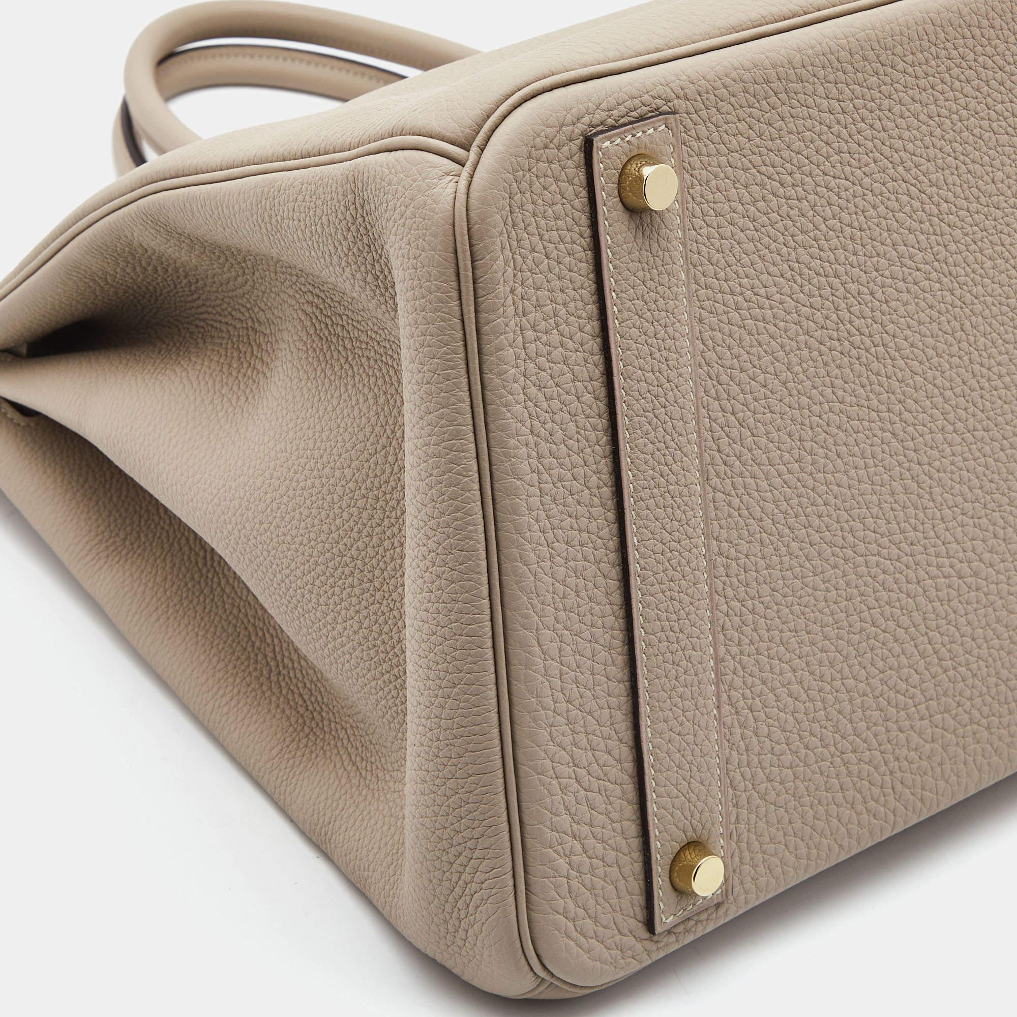 Hermès Gris Tourterelle Togo Leather Gold Finish Birkin 40 Bag 3