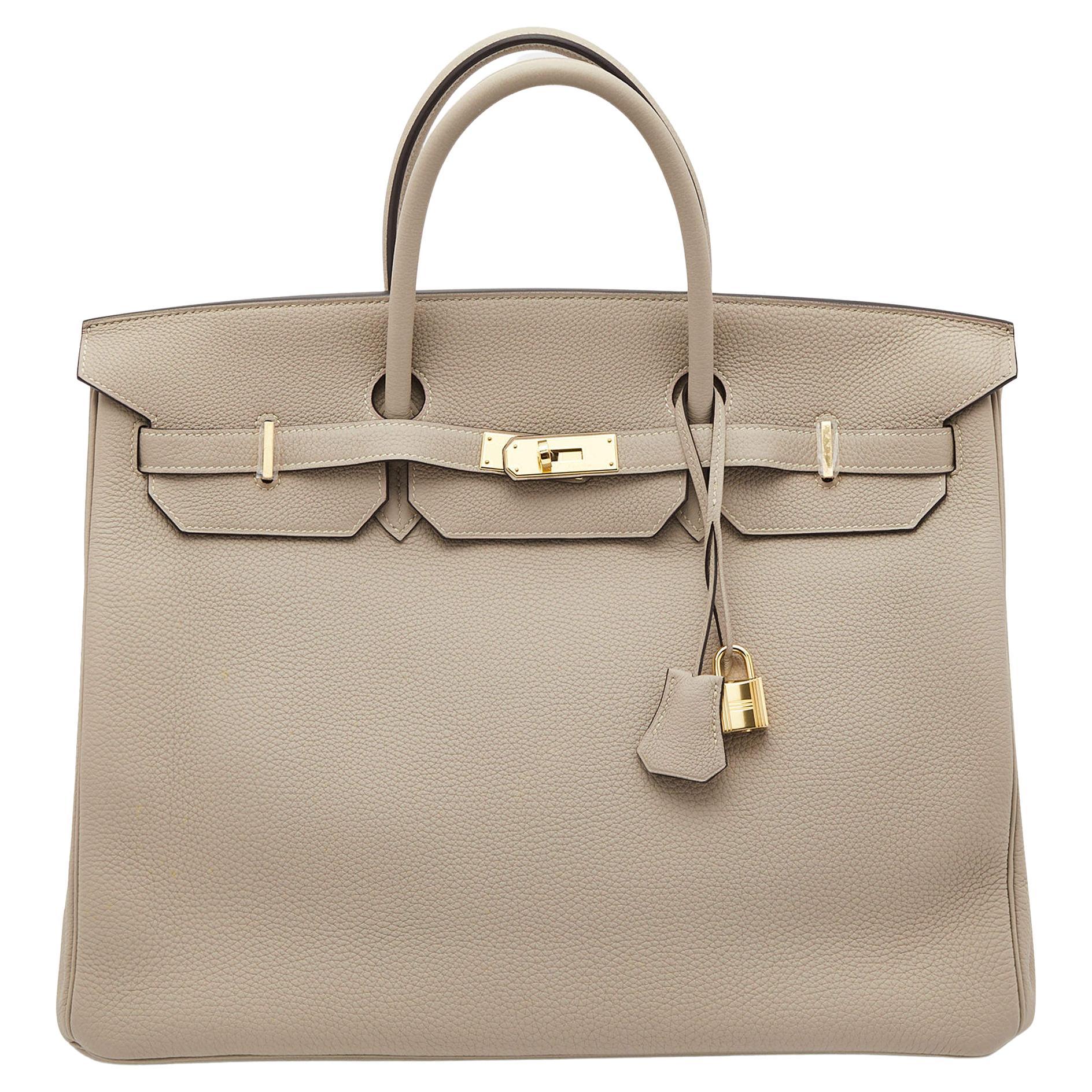 Hermès Gris Tourterelle Togo Leather Gold Finish Birkin 40 Bag